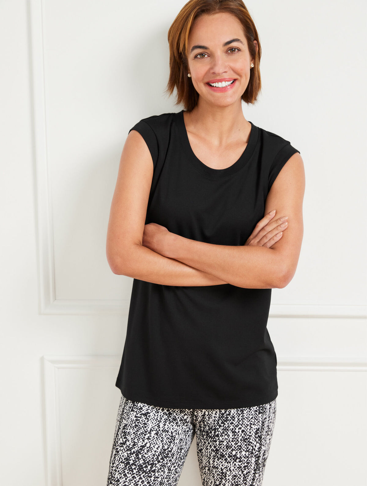 Talbots LIGHT PONTE SCOOP NECK TEE