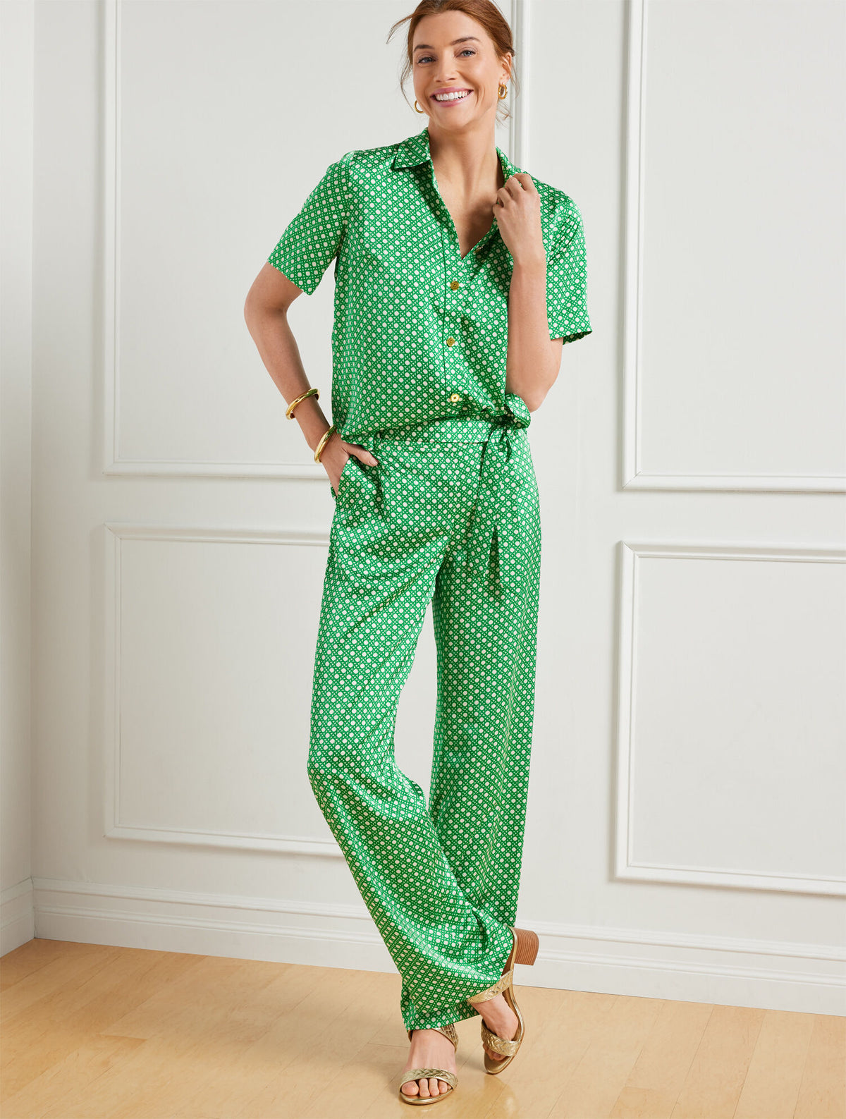 Talbots WIDE LEG PANTS - INTRICATE DOTS