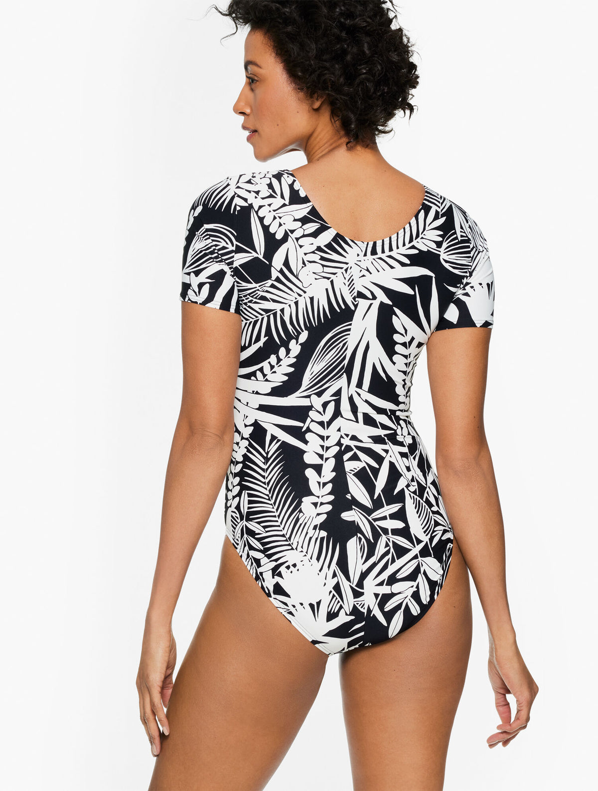 Talbots SUN OCEAN SAND SHORT SLEEVE ONE PIECE - SILHOUETTE FERNS