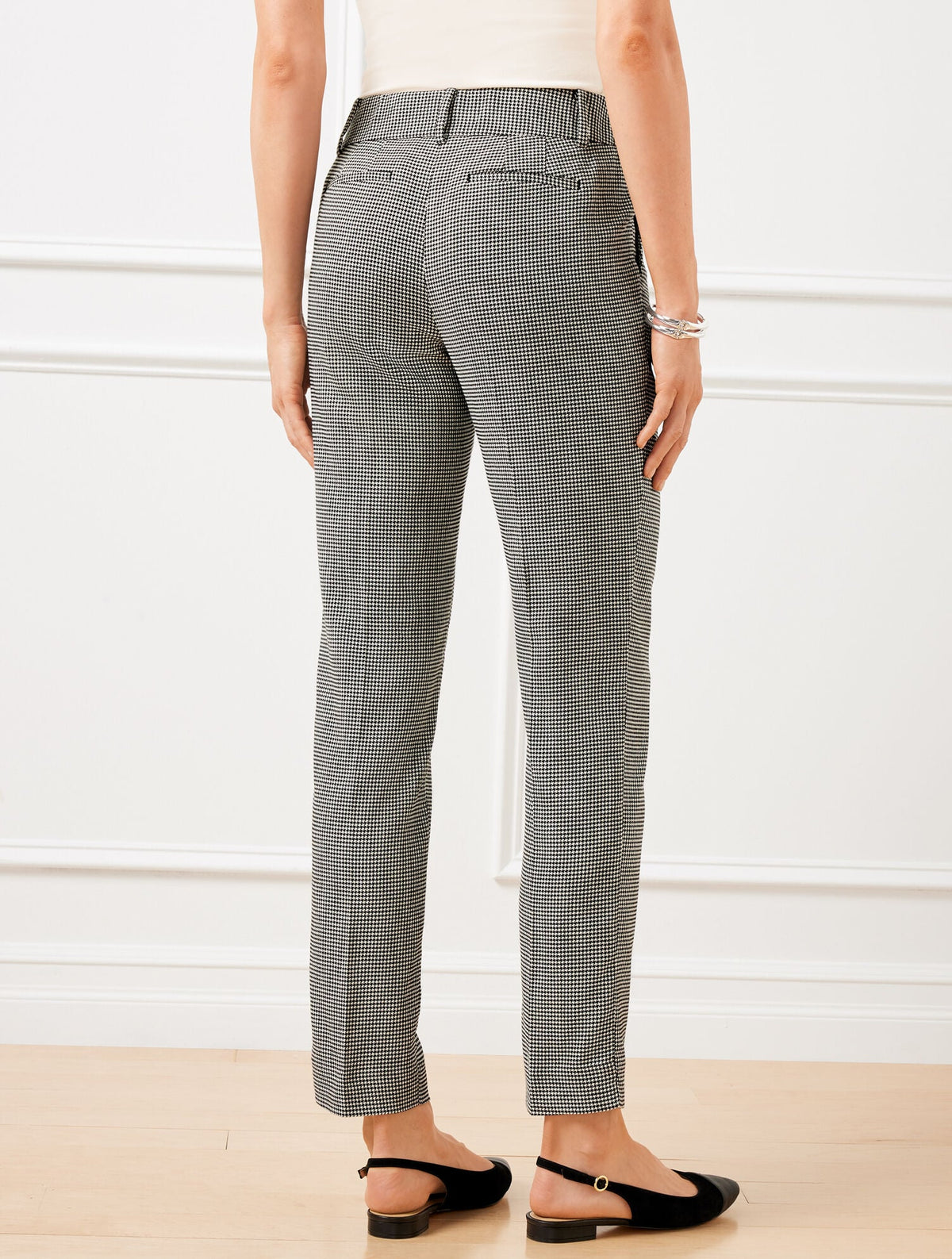 Talbots TALBOTS HAMPSHIRE STRAIGHT ANKLE PANTS - HARVEST HOUNDSTOOTH