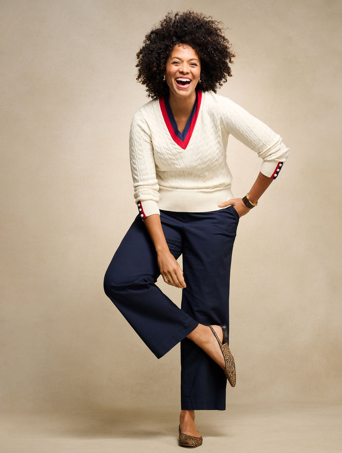 Talbots TWILL WIDE LEG PANTS
