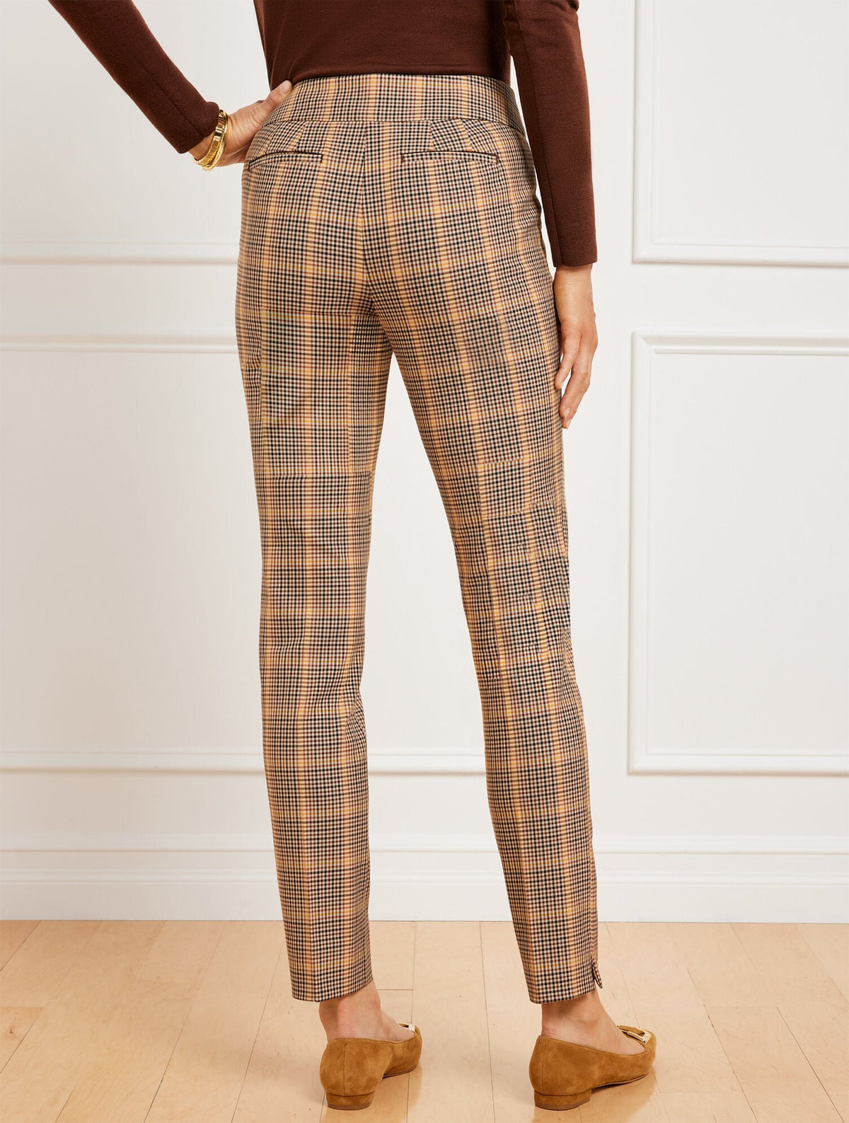 Talbots TALBOTS CHATHAM SLIM ANKLE PANTS - HAYSTACK PLAID
