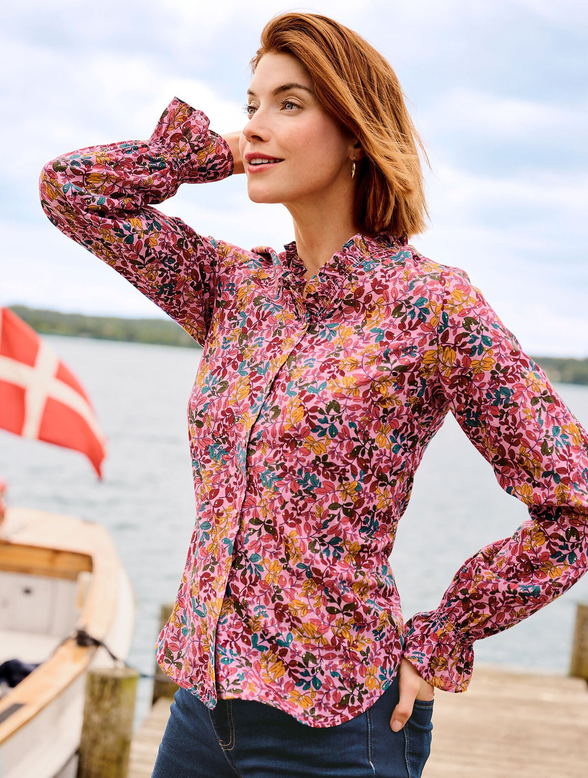 Talbots RUFFLE TOP - GATHERED LEAVES