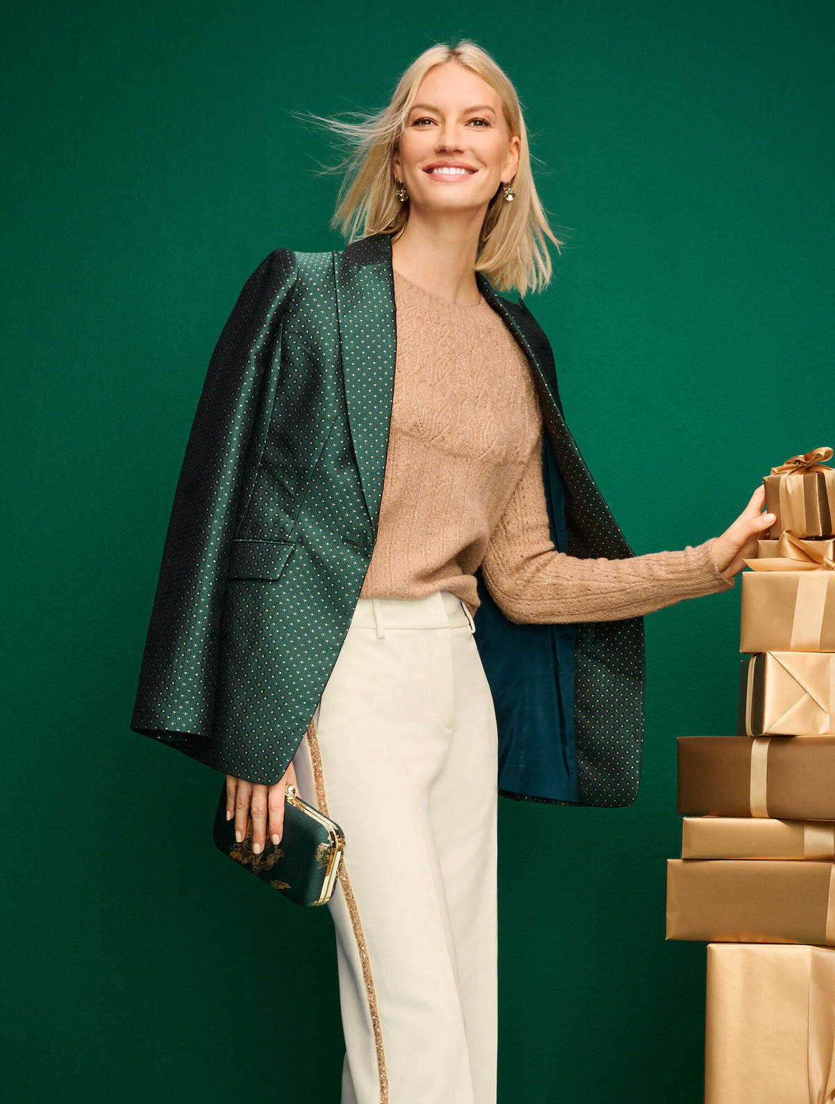 Talbots WIDE LEG PANTS - SEQUIN STRIPE