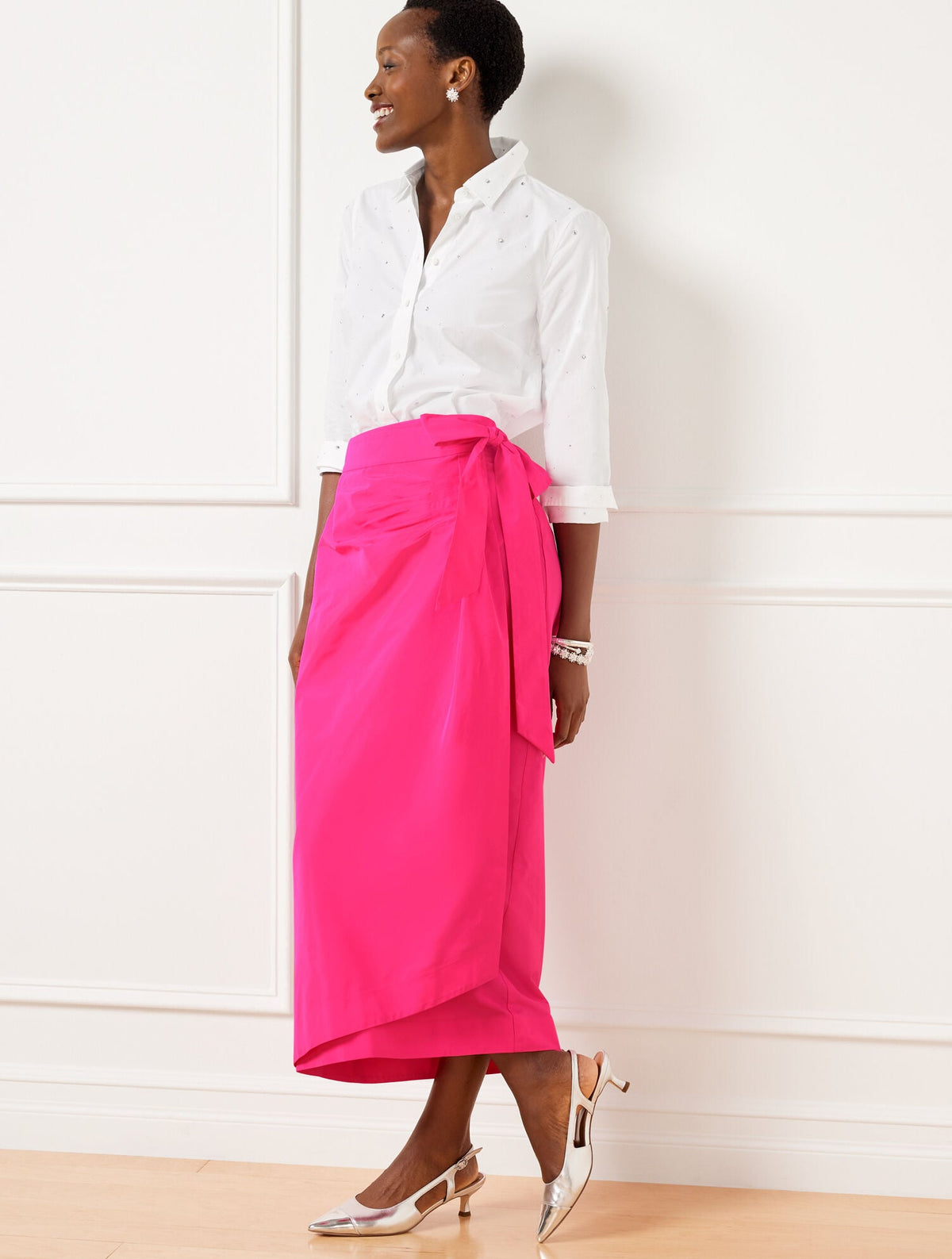 Talbots TAFFETA DRAPED MAXI SKIRT