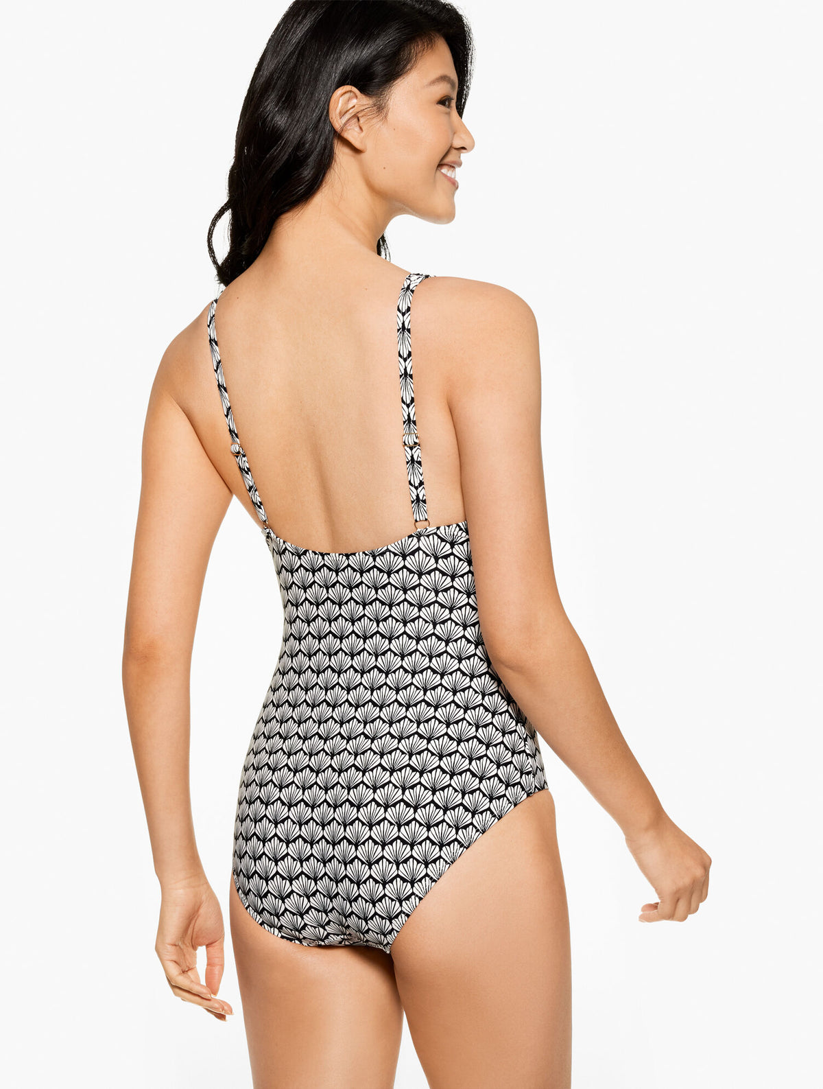 Talbots AQUA CLUB V-NECK ONE-PIECE SWIMSUIT - FIJI SHELL