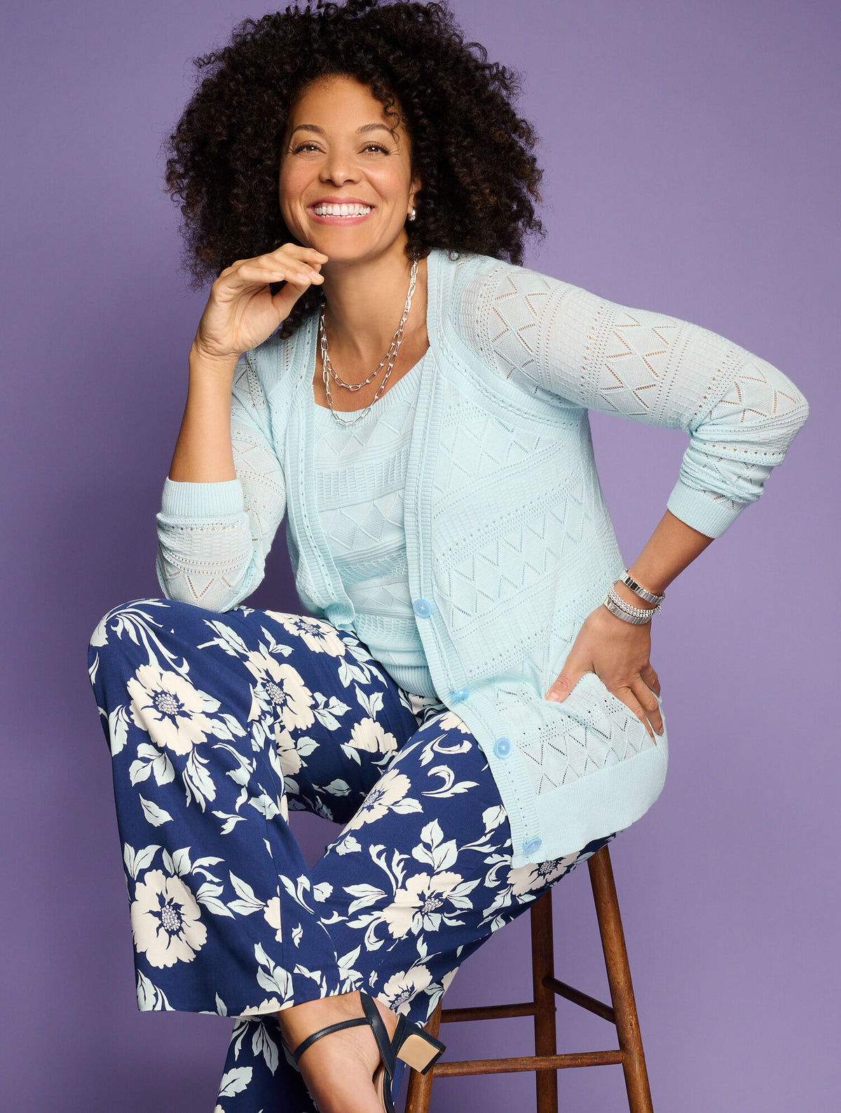 Talbots WIDE LEG PULL-ON PANTS - DELIGHTFUL FLOWERS