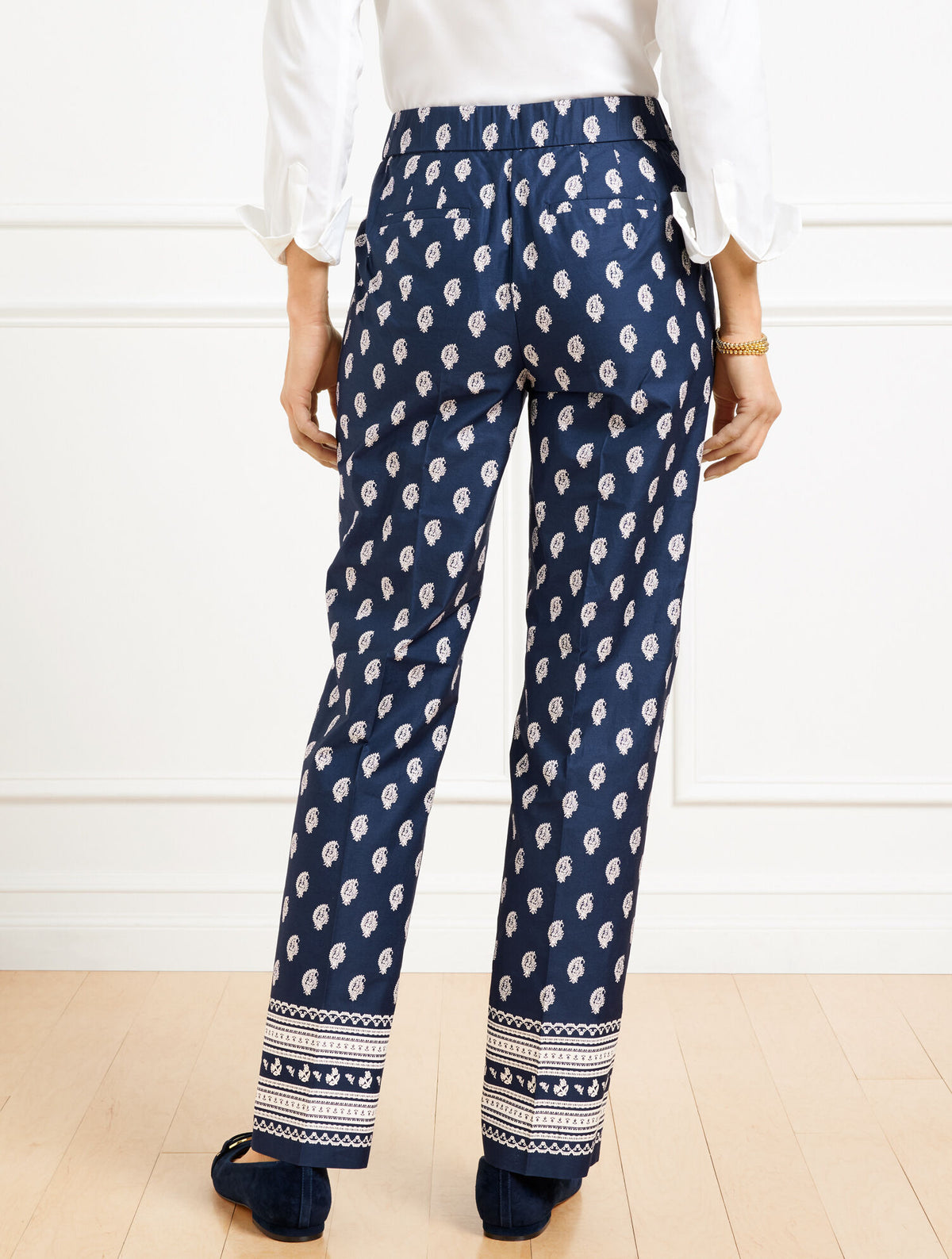 Talbots STRAIGHT LEG TWILL PANTS - SERENE PAISLEY