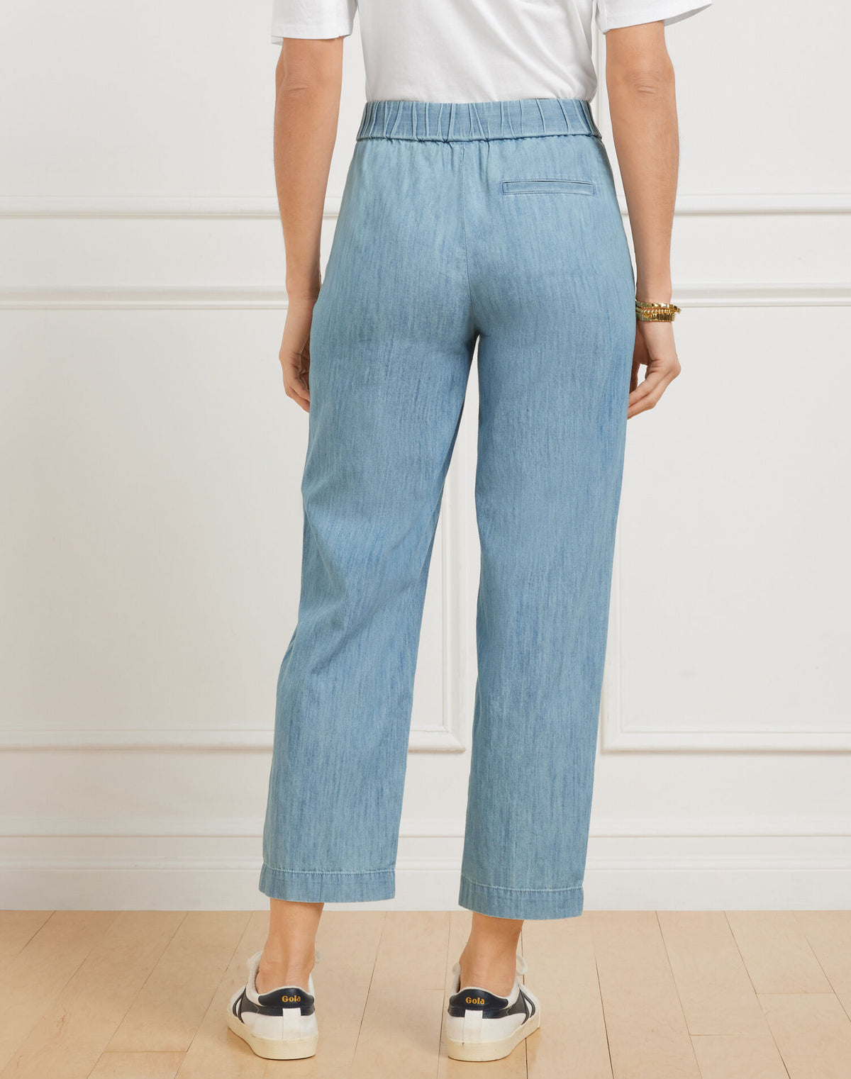 Talbots SLIM CROP PANTS - CHAMBRAY