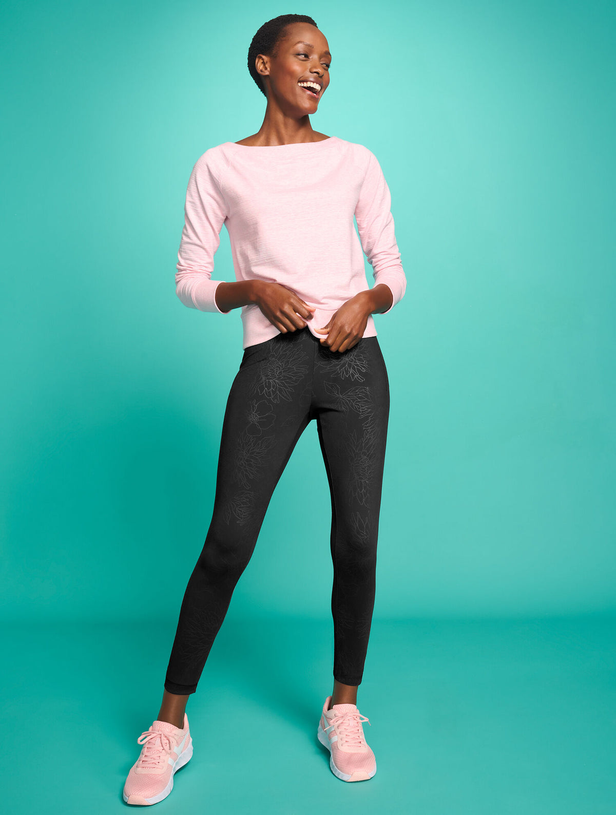 Talbots OUT & ABOUT LEGGINGS - EMBOSSED FLORAL