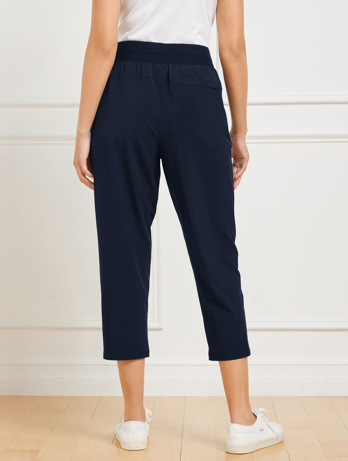 Talbots LIGHTWEIGHT WOVEN STRETCH STRAIGHT LEG CROP PANTS