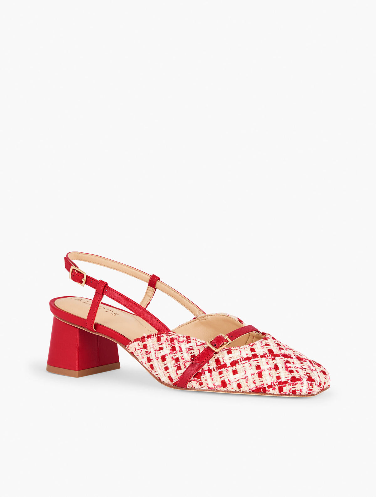 Talbots CARLYE BUCKLE BLOCK HEEL PUMPS - LOVELY TWEED