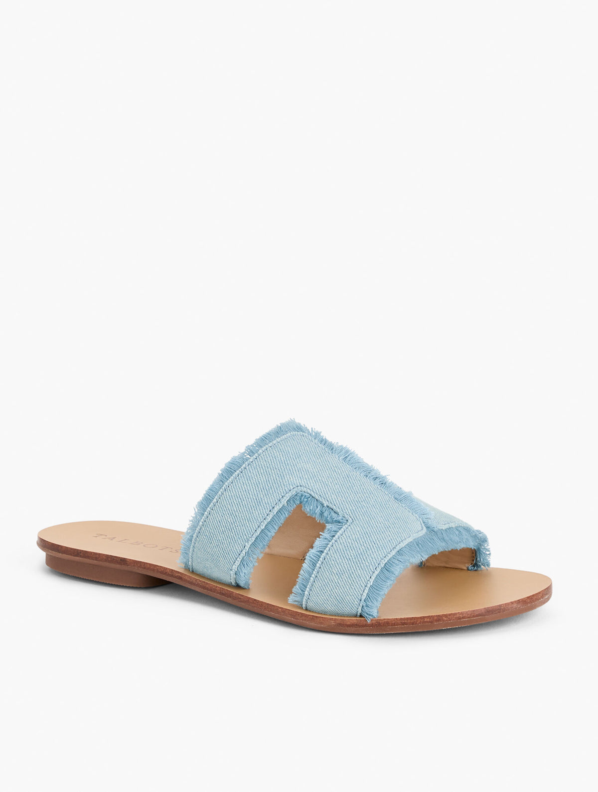 Talbots HANNAH FRAYED DENIM SLIDES