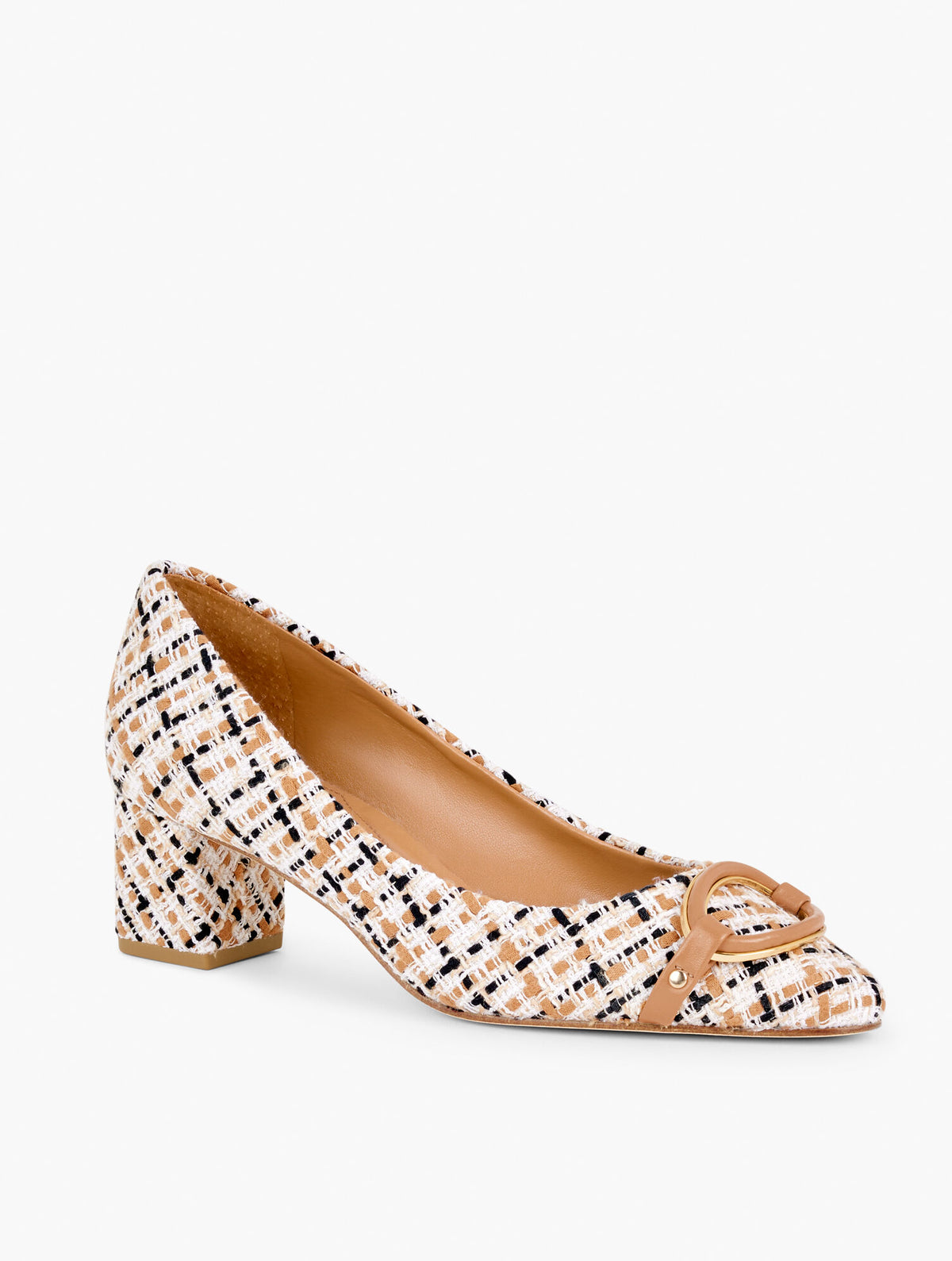 Talbots KAYLA BUCKLE BLOCK HEEL PUMPS - LOVELY TWEED