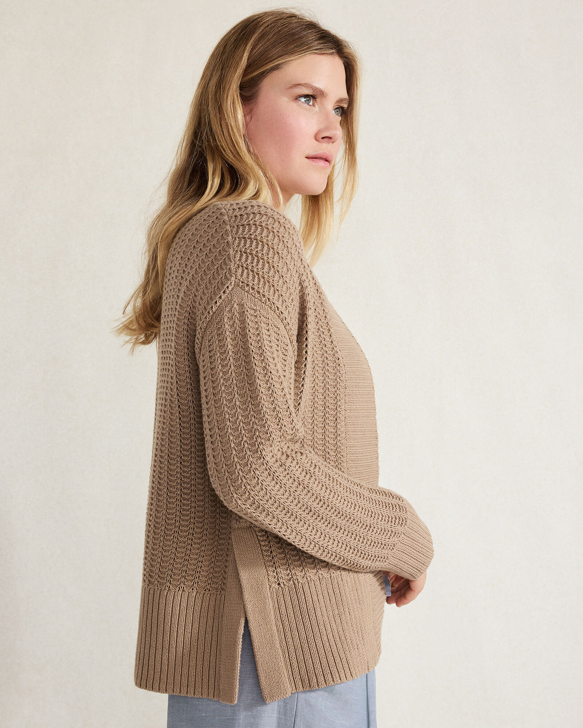 Talbots ORGANIC COTTON OPEN STITCH CARDIGAN