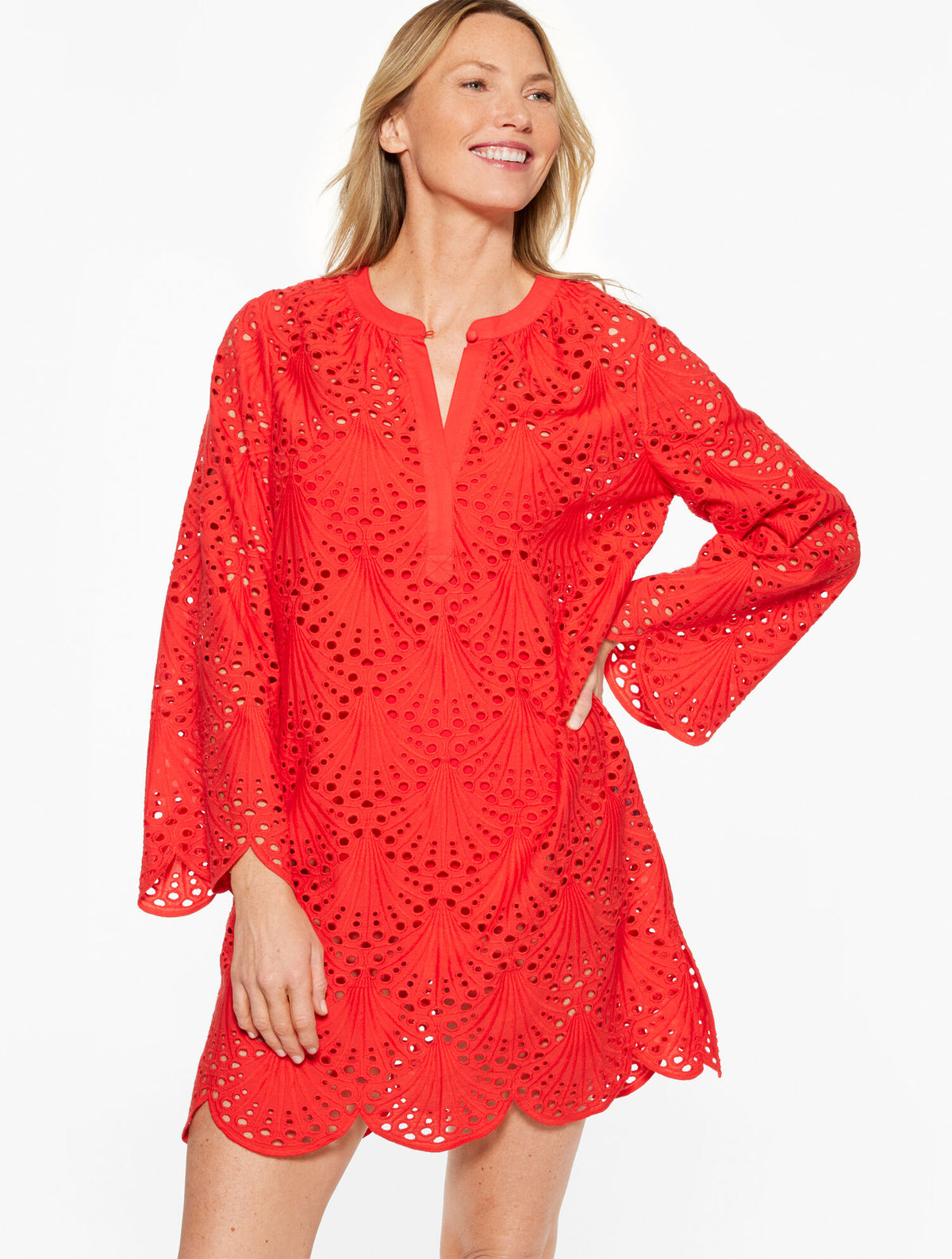Talbots AQUA CLUB EYELET DRESS COVER-UP