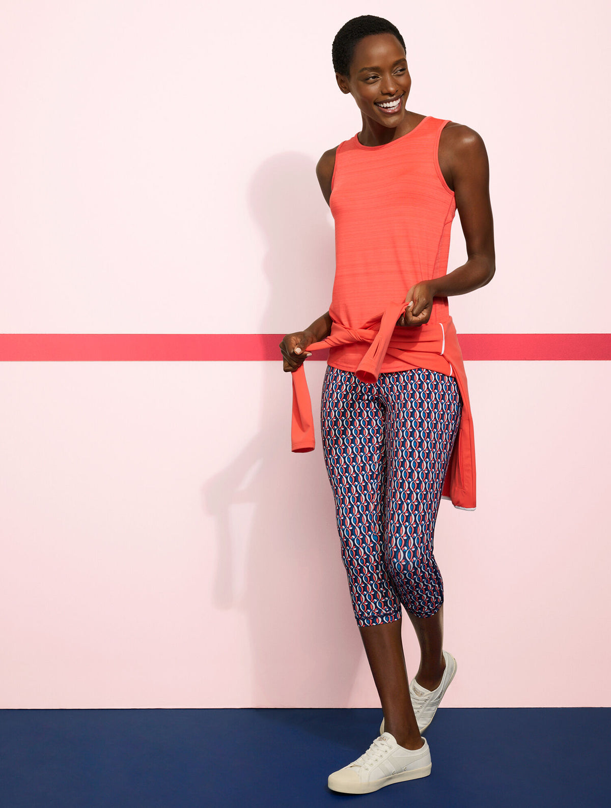 Talbots PERFORMANCE INTERLOCK CAPRI LEGGINGS - PINWHEEL GEO