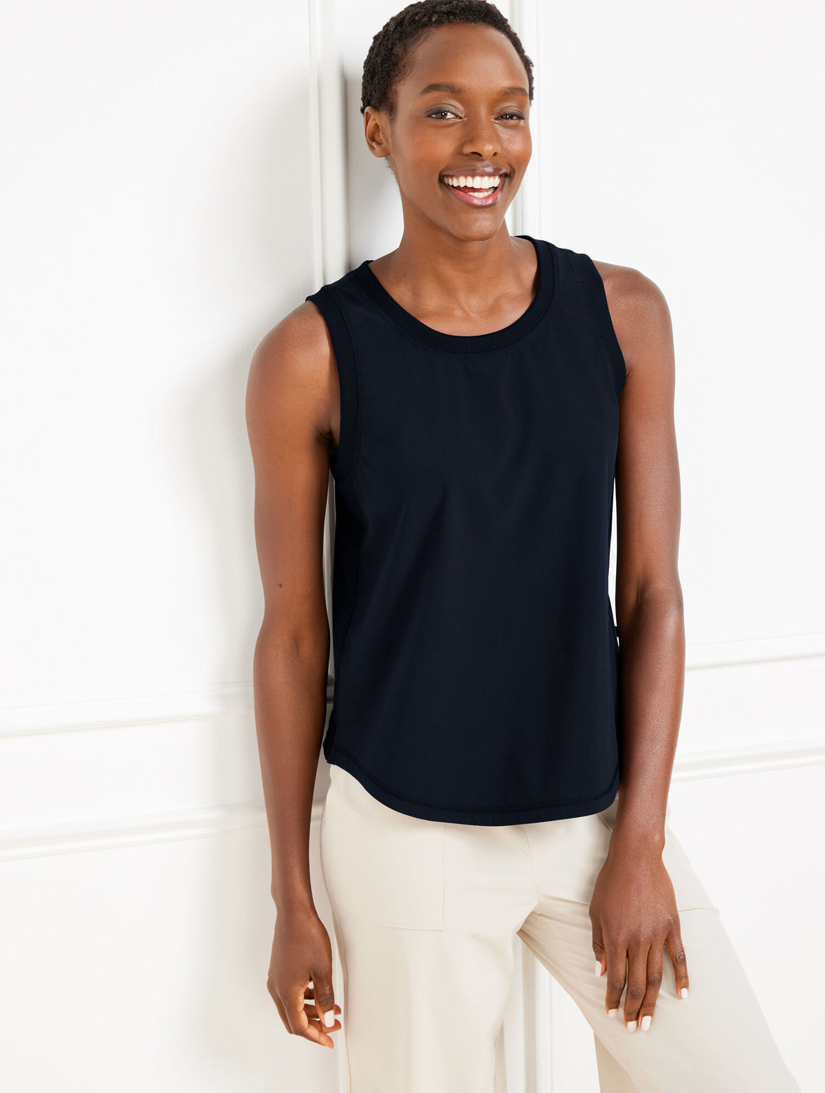 Talbots LIGHTWEIGHT WOVEN STRETCH TANK