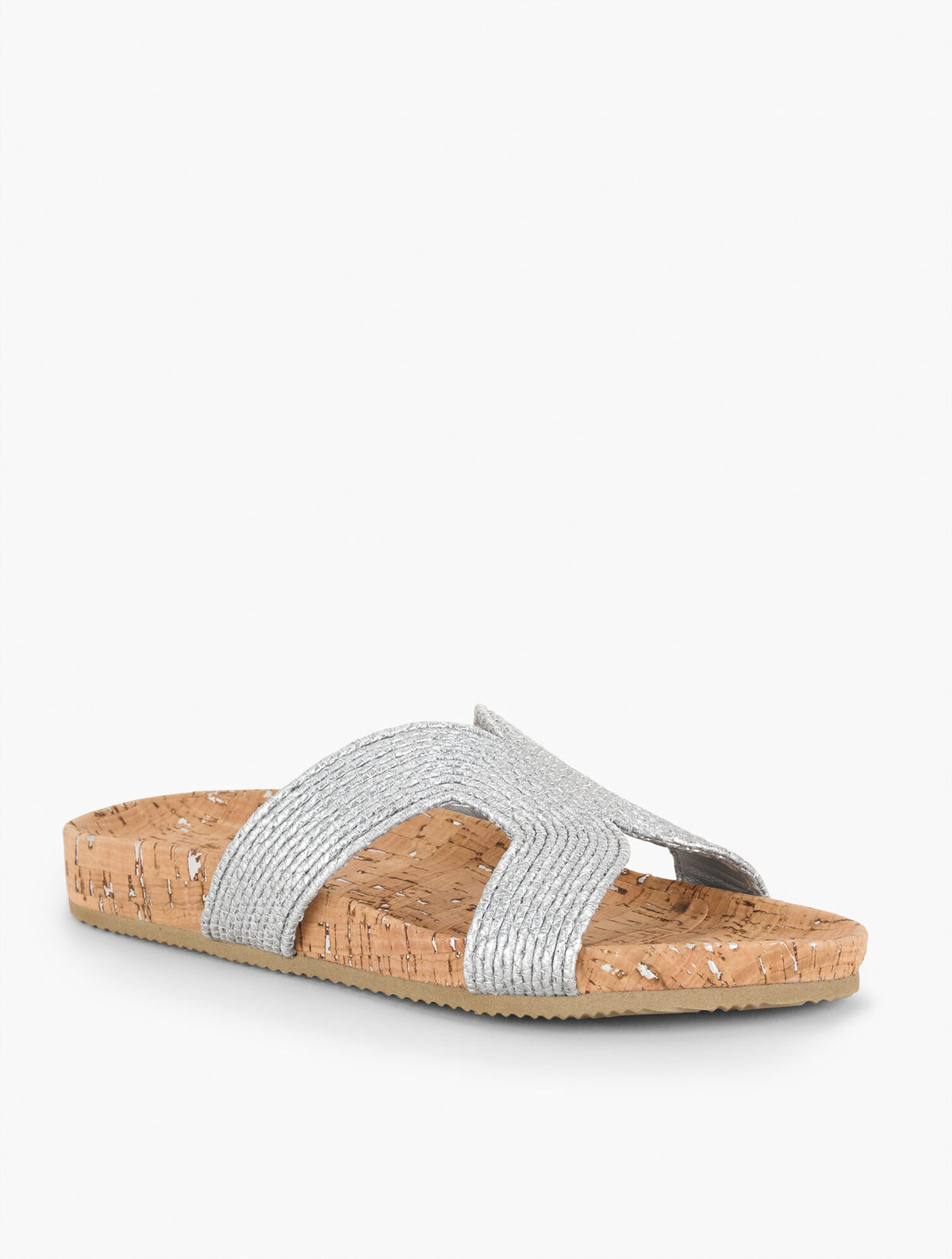 Talbots MALIA METALLIC WOVEN RAFFIA SLIDES