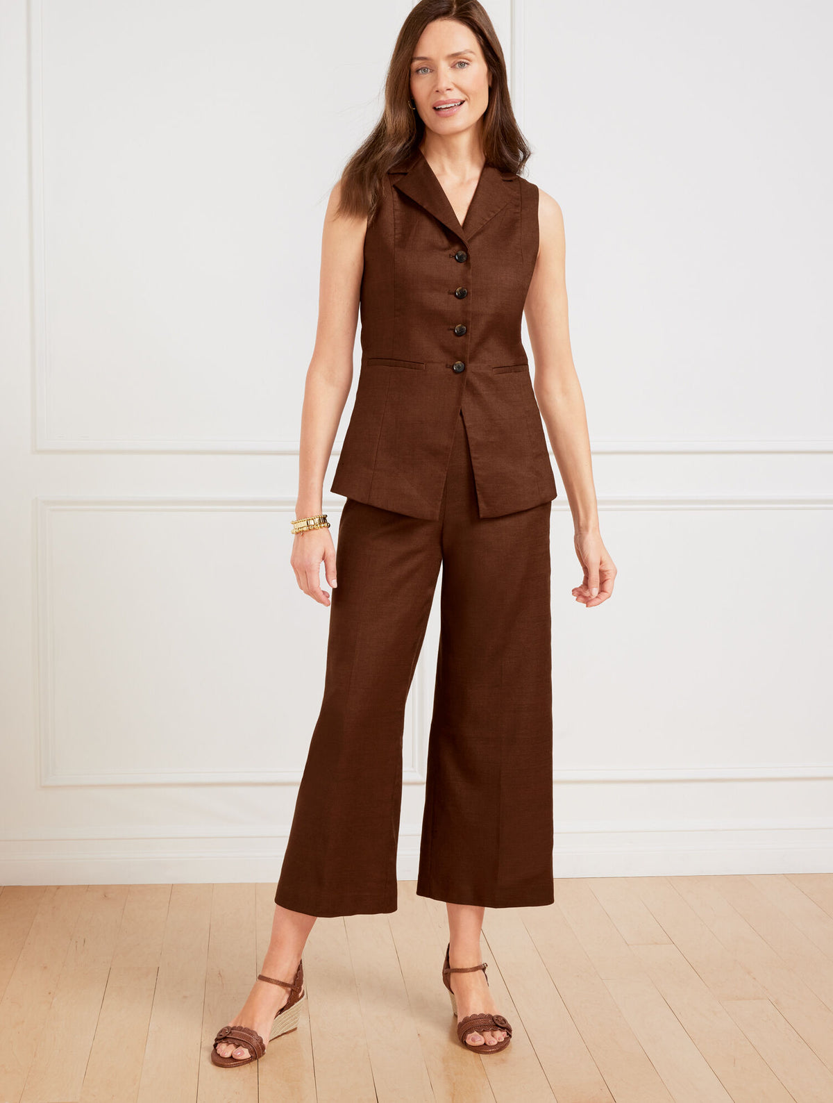Talbots LINEN BLEND VEST