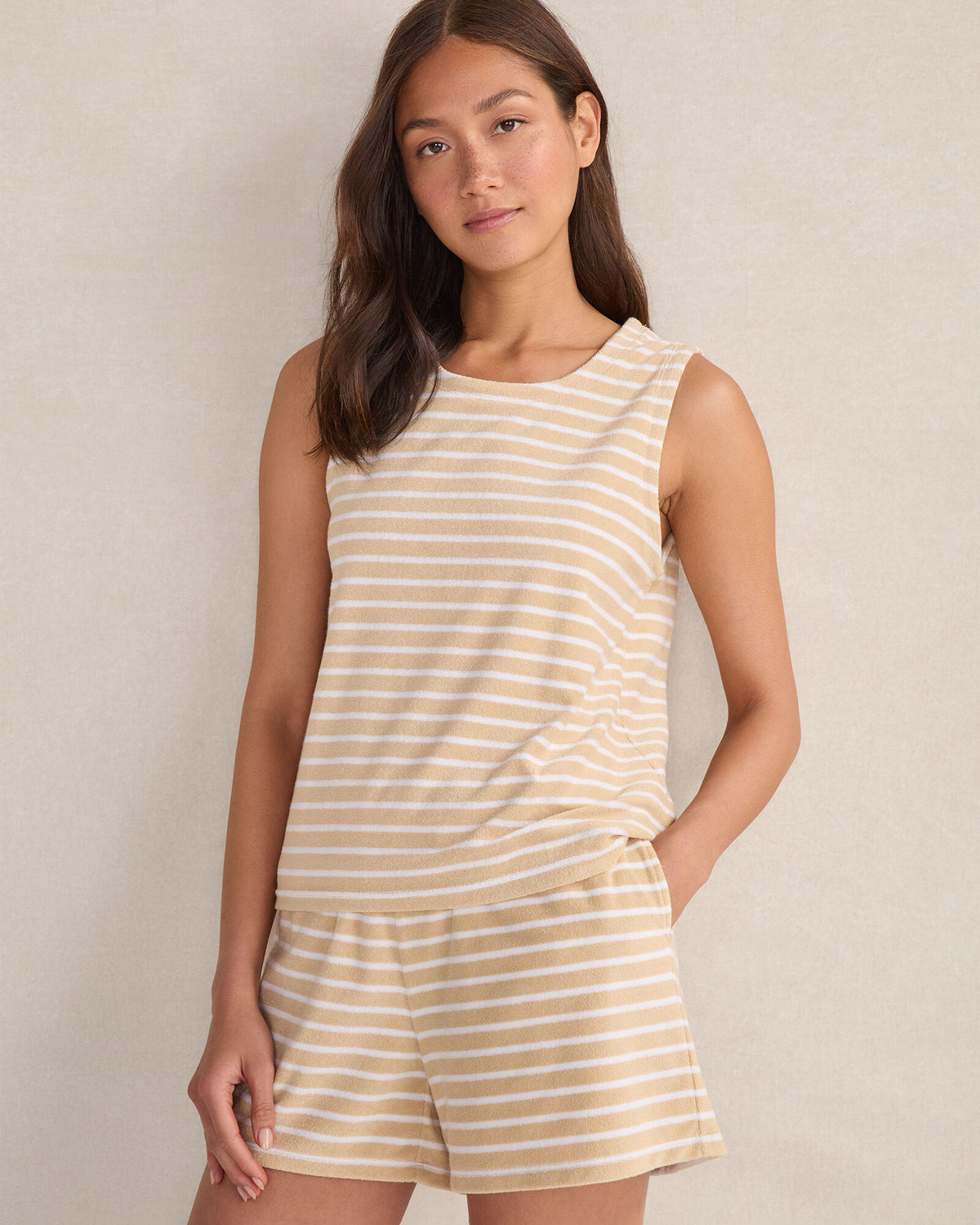 Talbots TERRY CLOTH STRIPE SHORTS