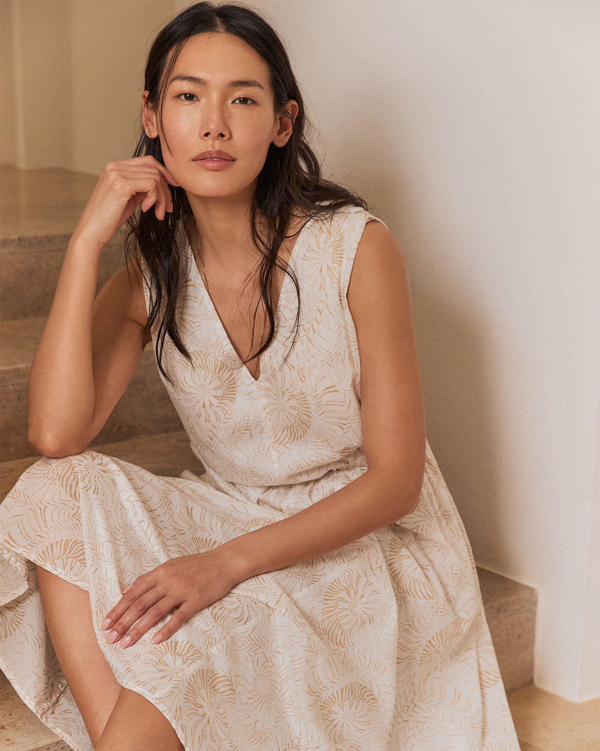Talbots COTTON VOILE BLEND SHELL MIDI DRESS