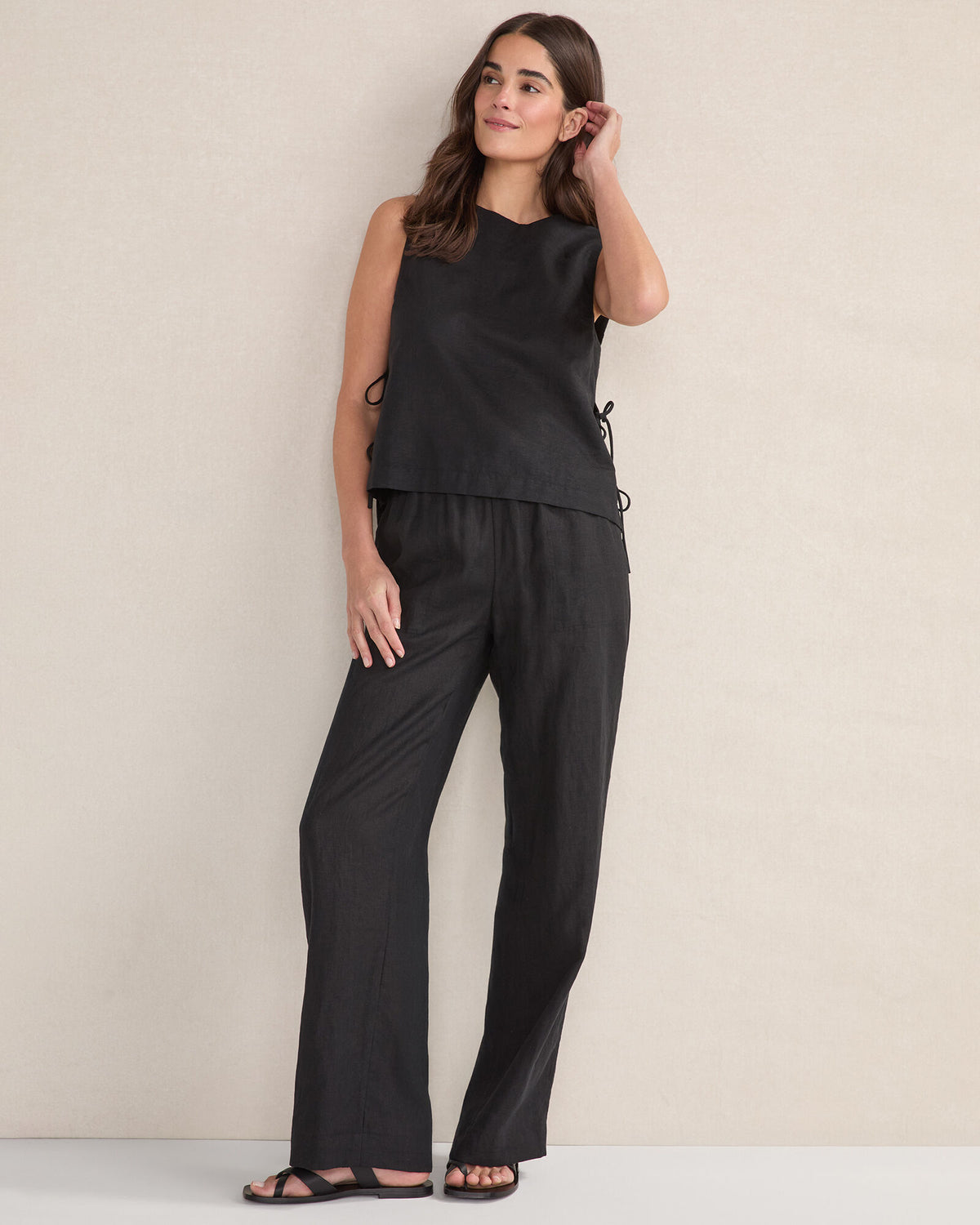 Talbots ORGANIC COTTON LINEN SIDE TIE TANK