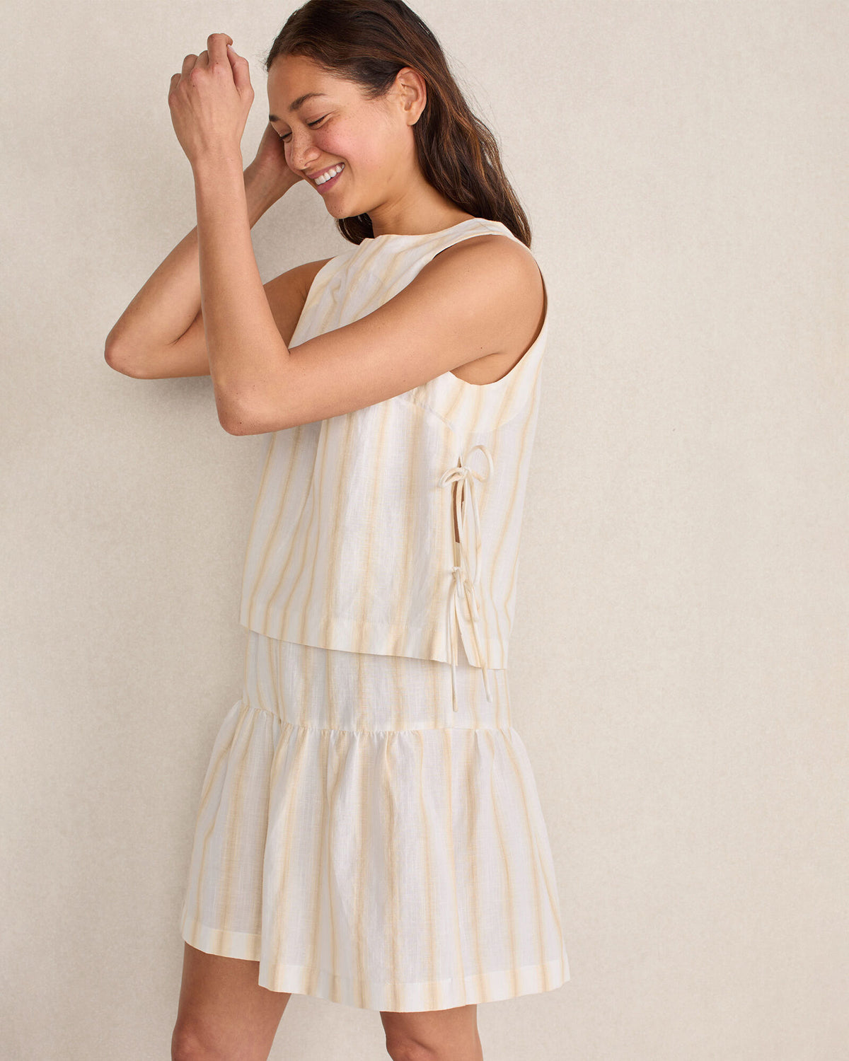 Talbots ORGANIC COTTON LINEN TIERED SKIRT
