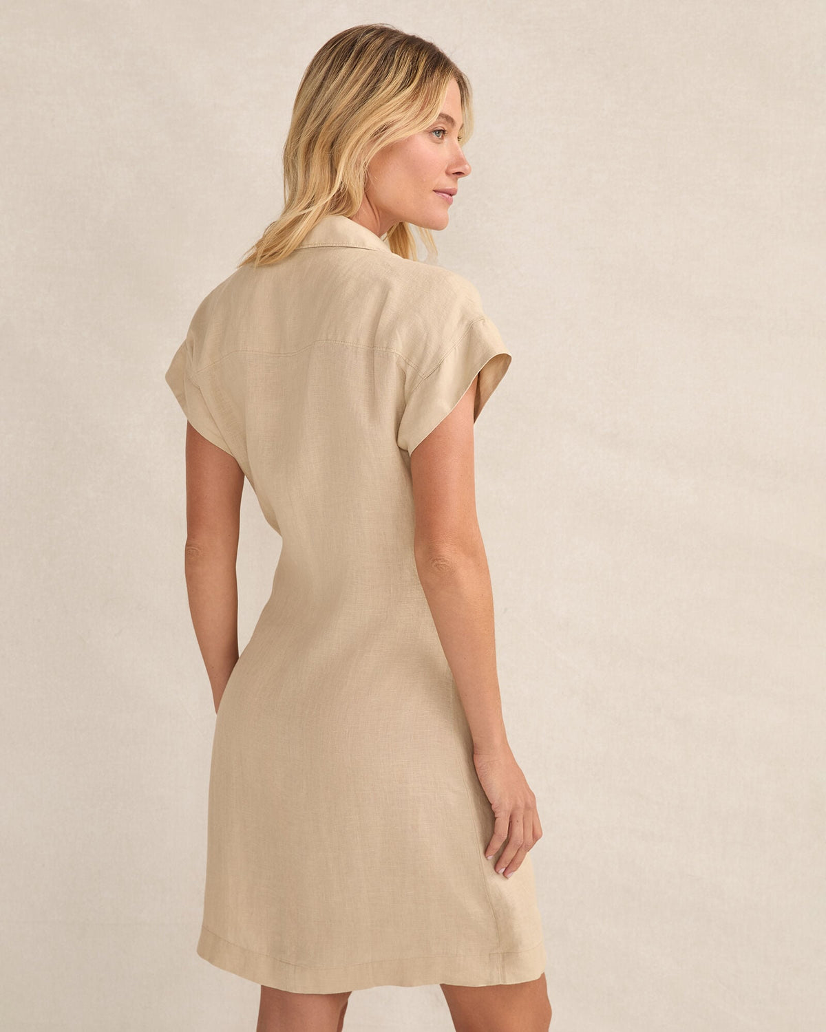 Talbots LINEN SHORT SLEEVE WRAP DRESS