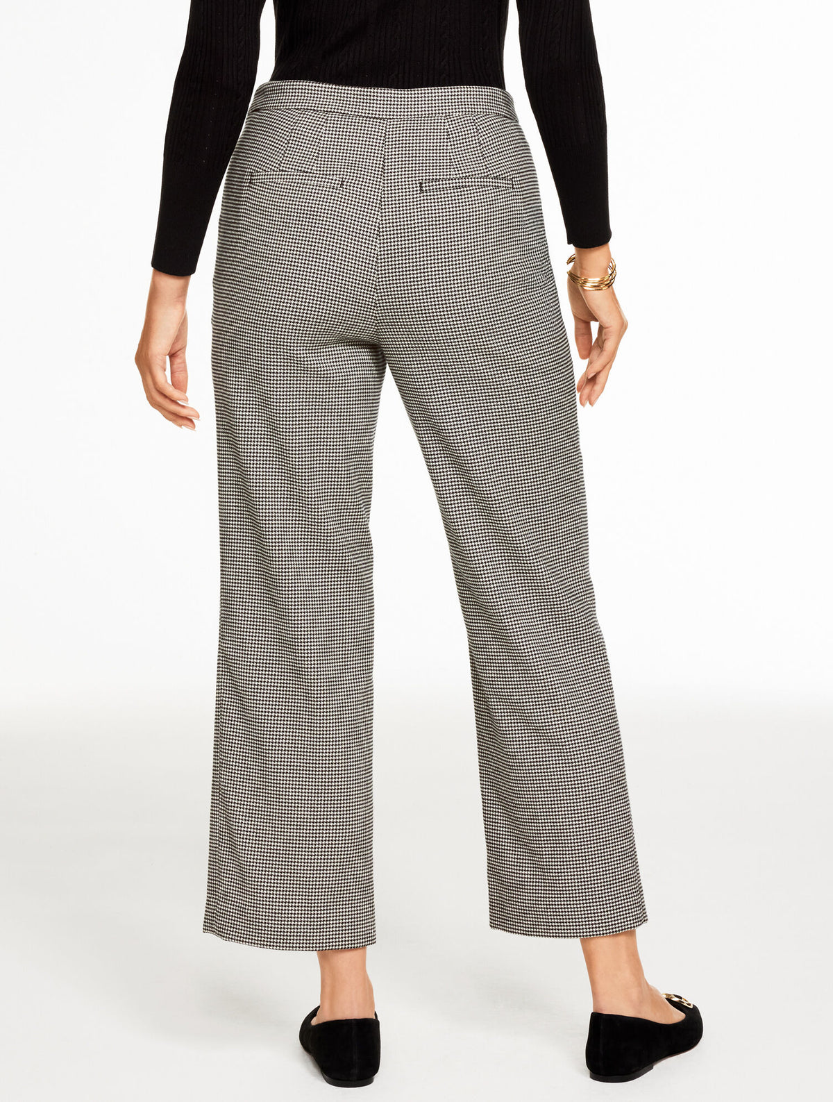 Talbots SLIM WIDE ANKLE PANTS - HARVEST HOUNDSTOOTH