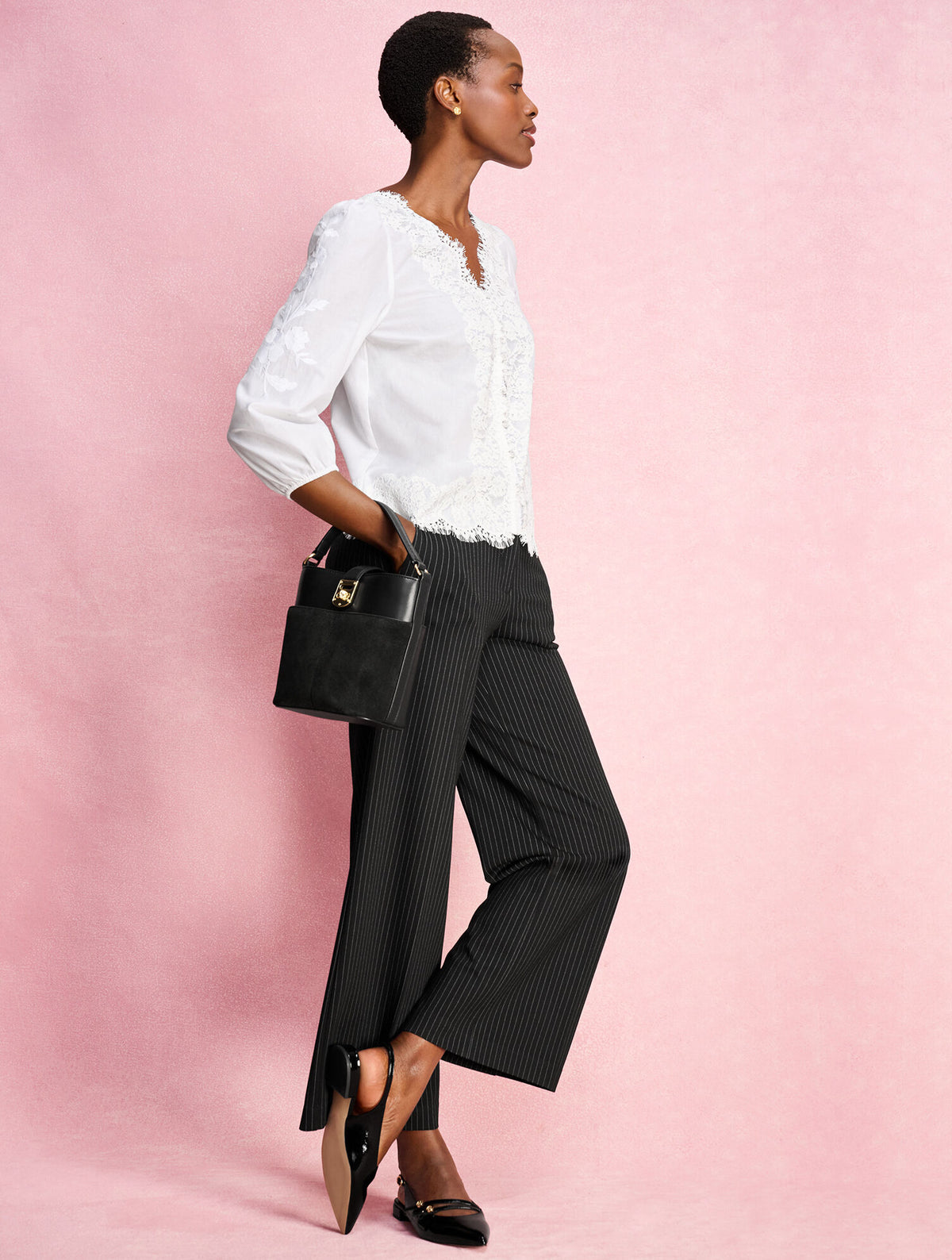 Talbots WIDE ANKLE PINSTRIPE PONTE PANTS