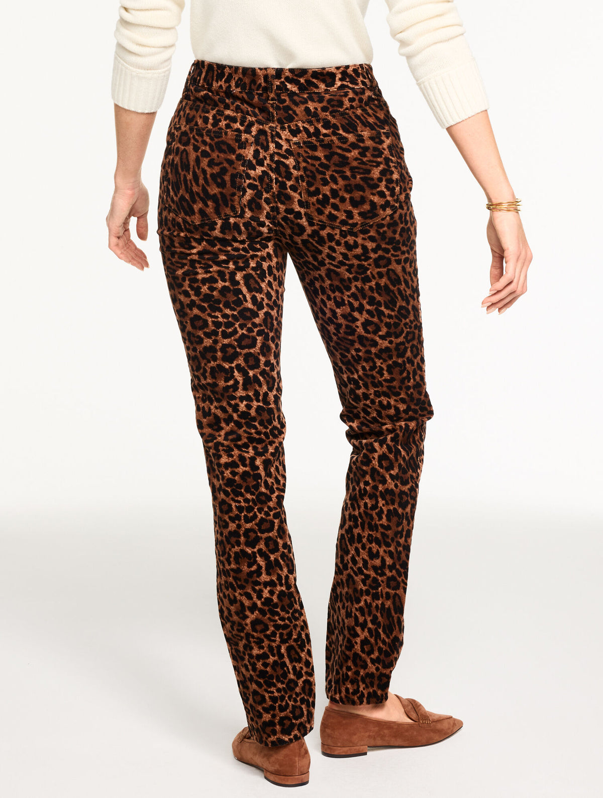 Talbots STRAIGHT LEG STRETCH CORDUROY PANTS - SPECTACULAR ANIMAL - CURVY FIT