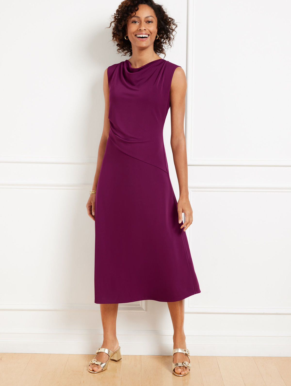 Talbots COWL-NECK MATTE JERSEY DRESS