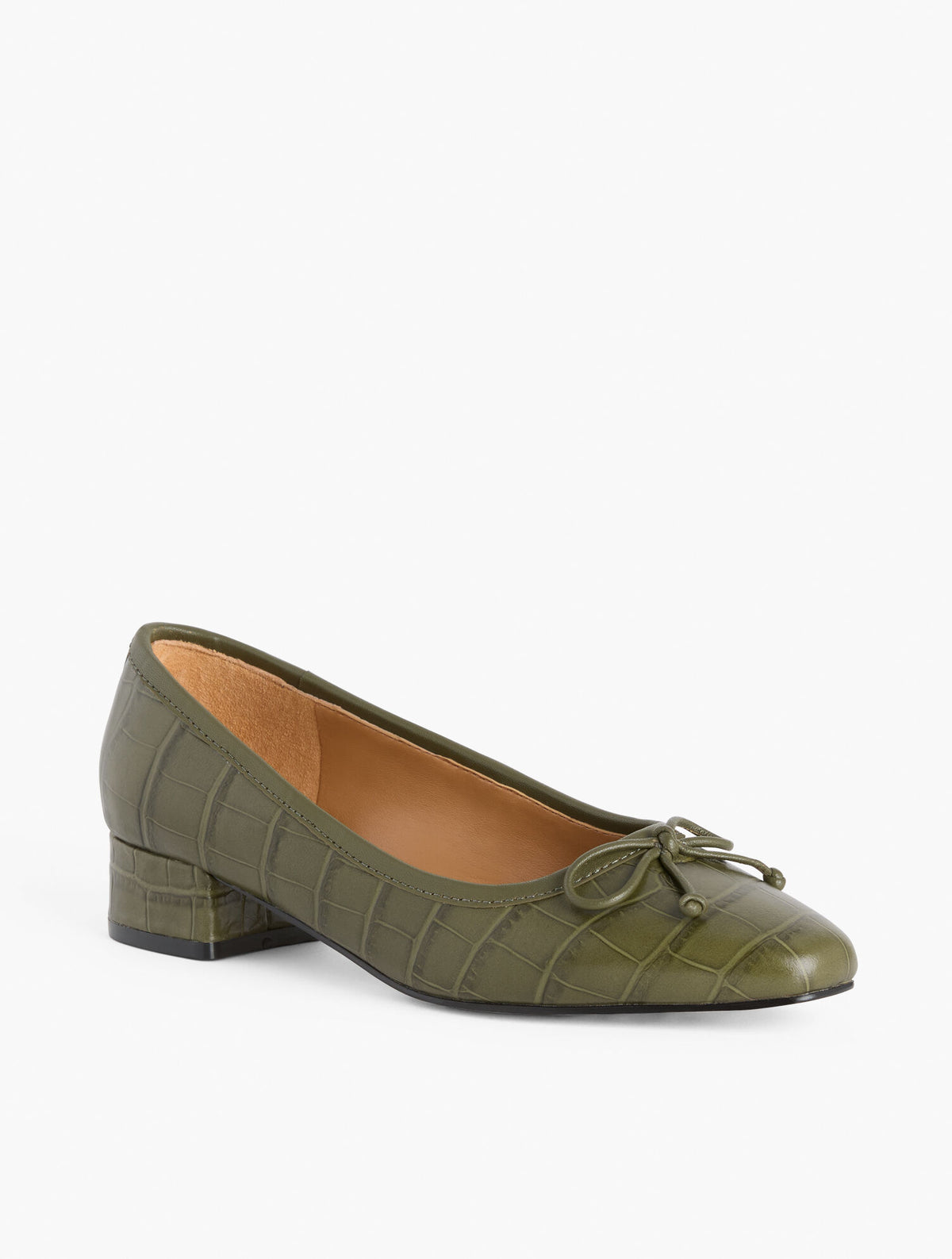 Talbots VANESSA BLOCK HEEL PUMPS - CROC EMBOSSED