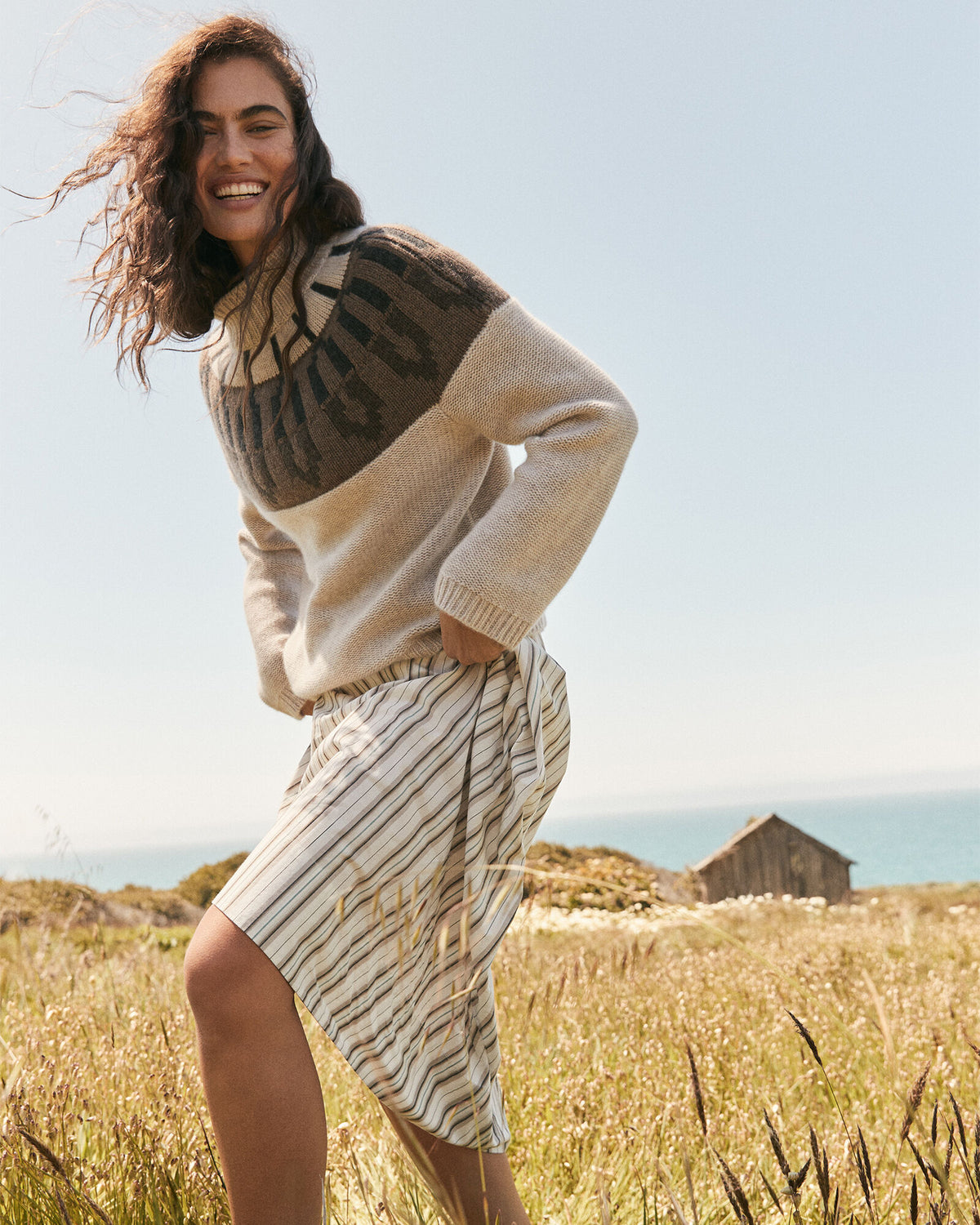 Talbots CASHMERE FAIRISLE MOCK NECK SWEATER