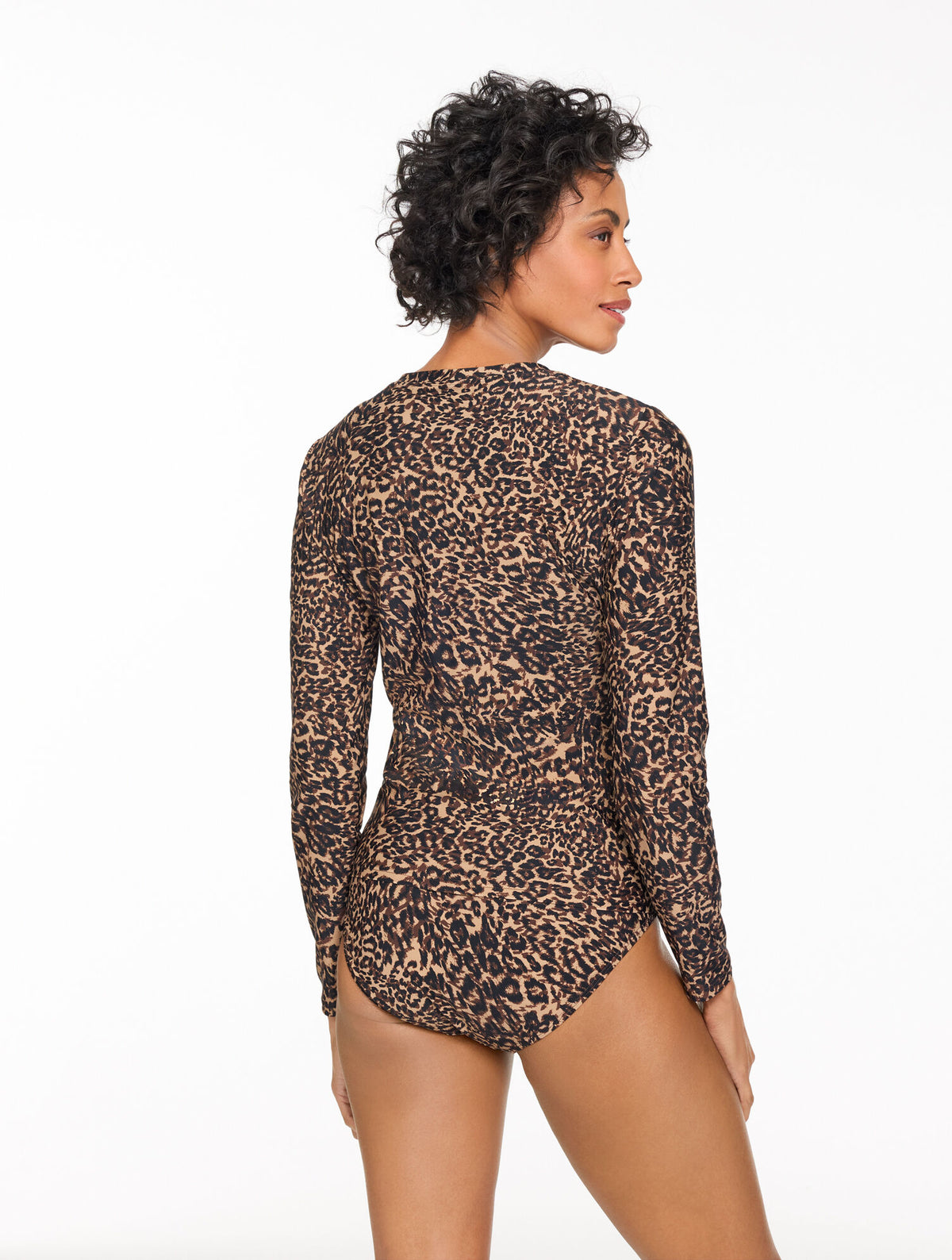 Talbots AQUA CLUB UPF 50+ LONG SLEEVE SWIM TEE - LEOPARD