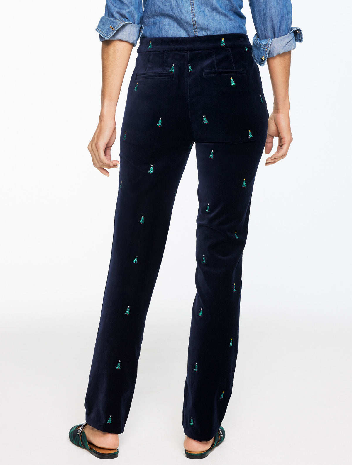 Talbots STRAIGHT LEG VELVETEEN PANTS - HOLIDAY CRITTER