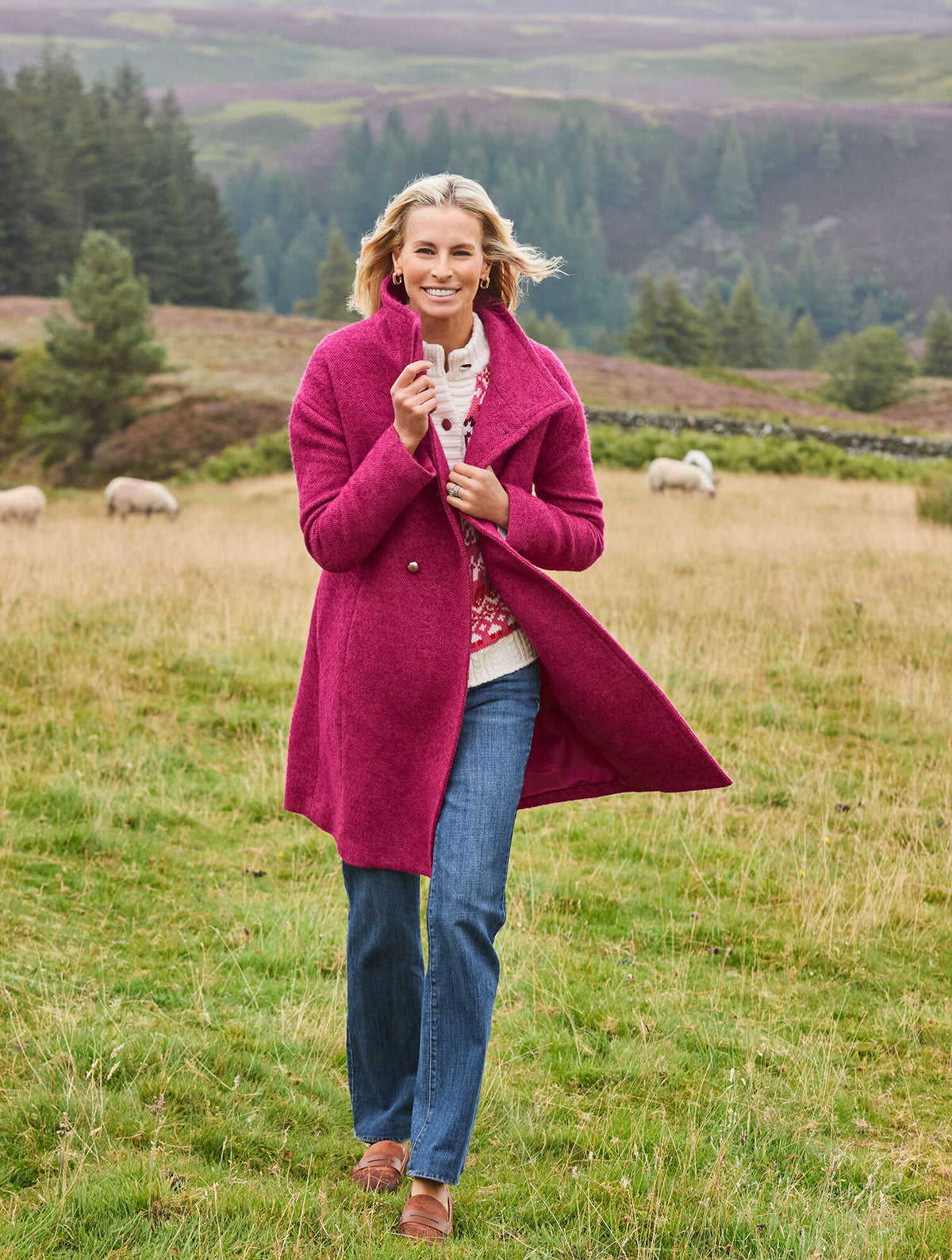 Talbots TEXTURED DOUBLE BREASTED COAT