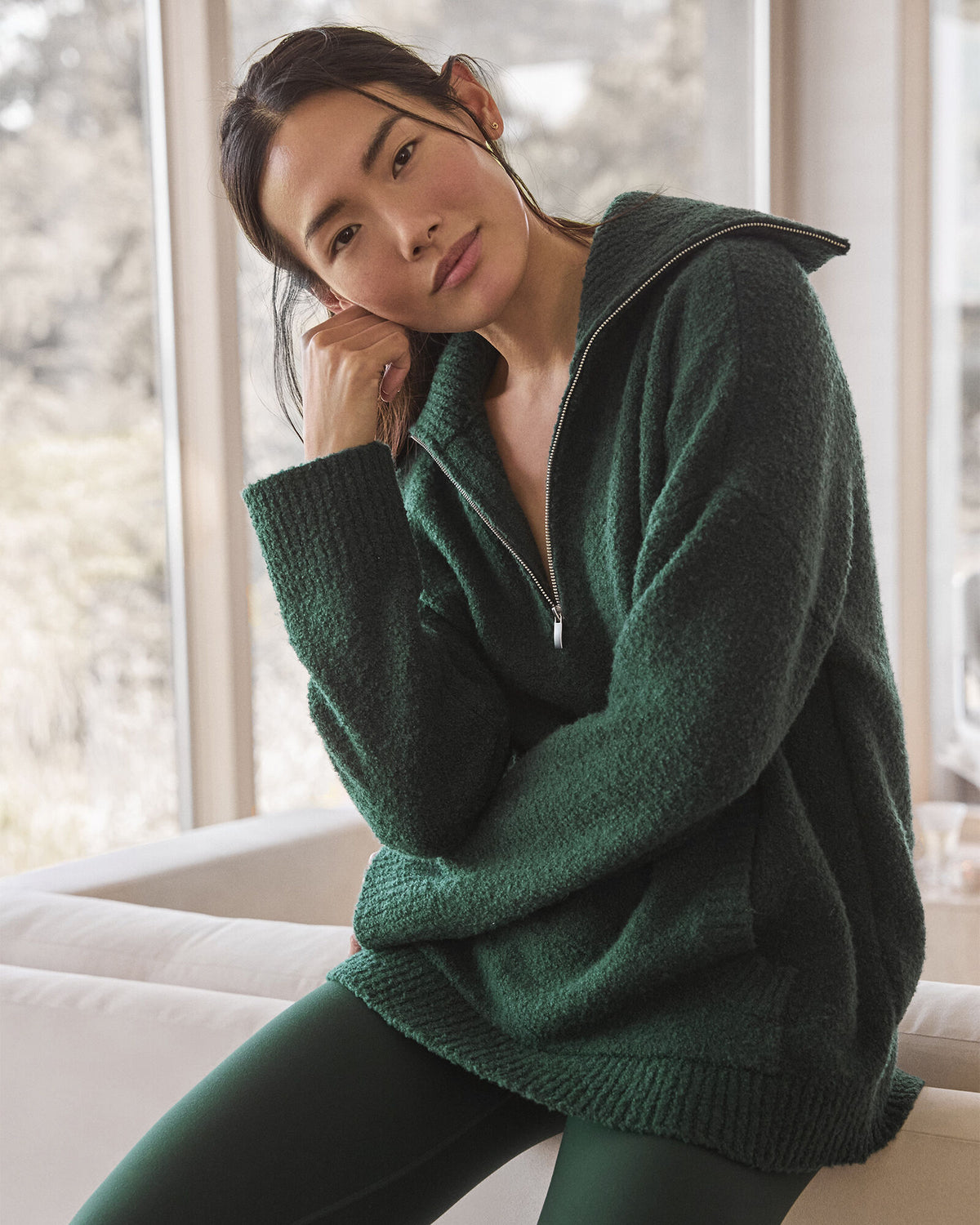 Talbots BOUCLE HALF-ZIP PULLOVER
