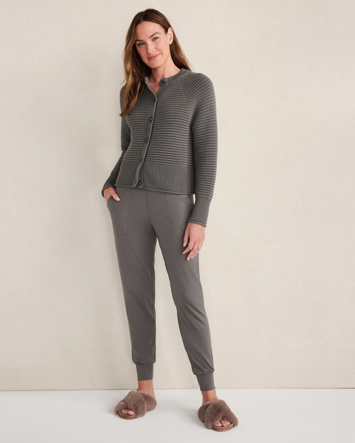 Talbots ORGANIC COTTON HORIZONTAL STITCH CARDIGAN