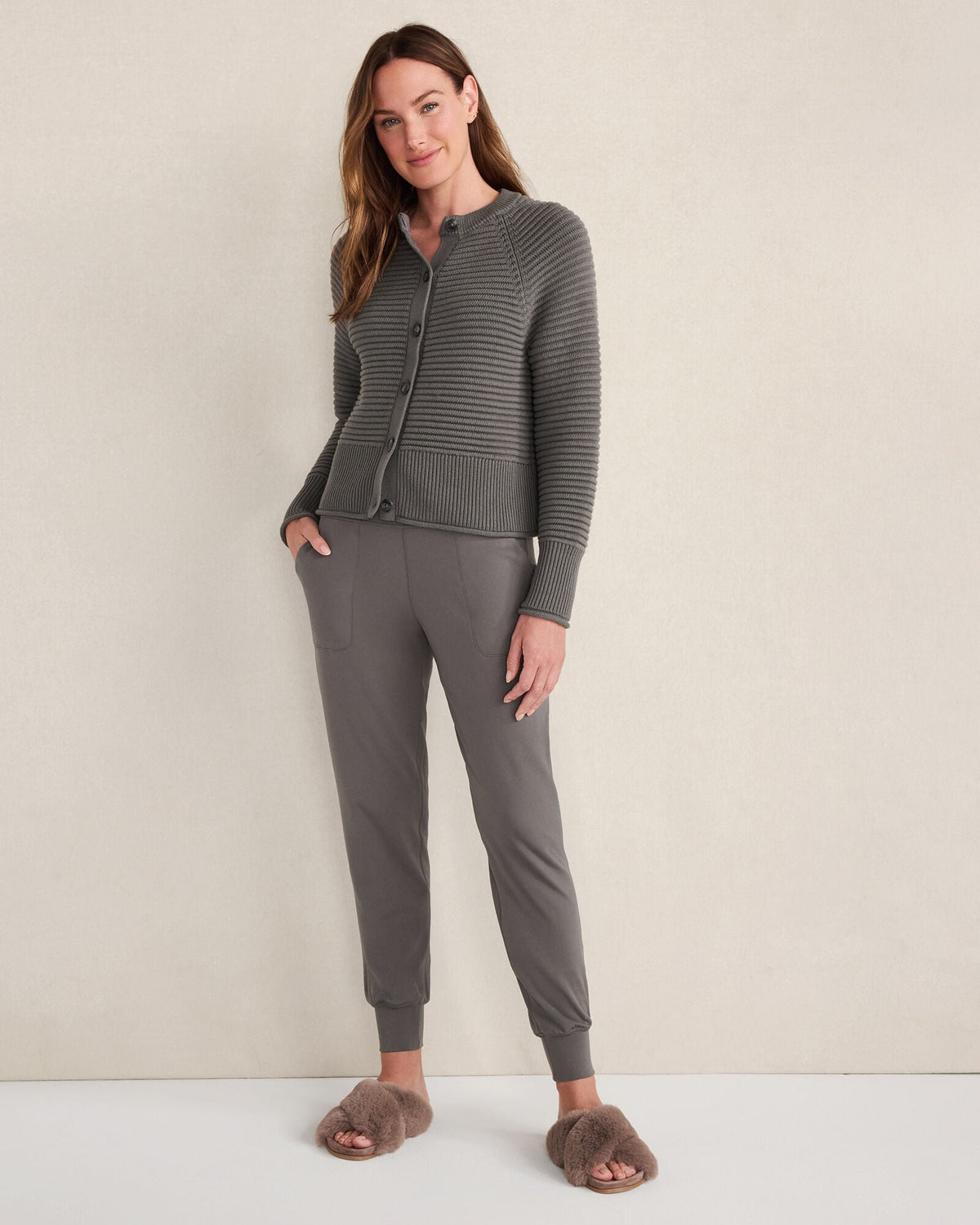 Talbots ORGANIC COTTON HORIZONTAL STITCH CARDIGAN