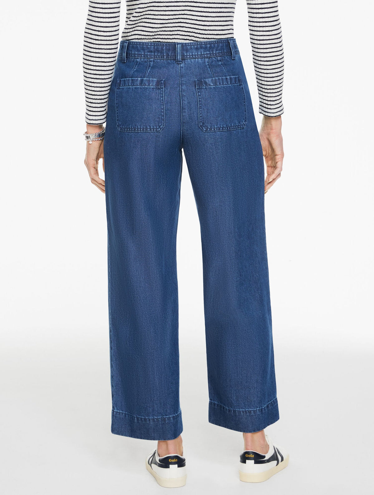 Talbots WIDE ANKLE PANTS - REFINED DENIM
