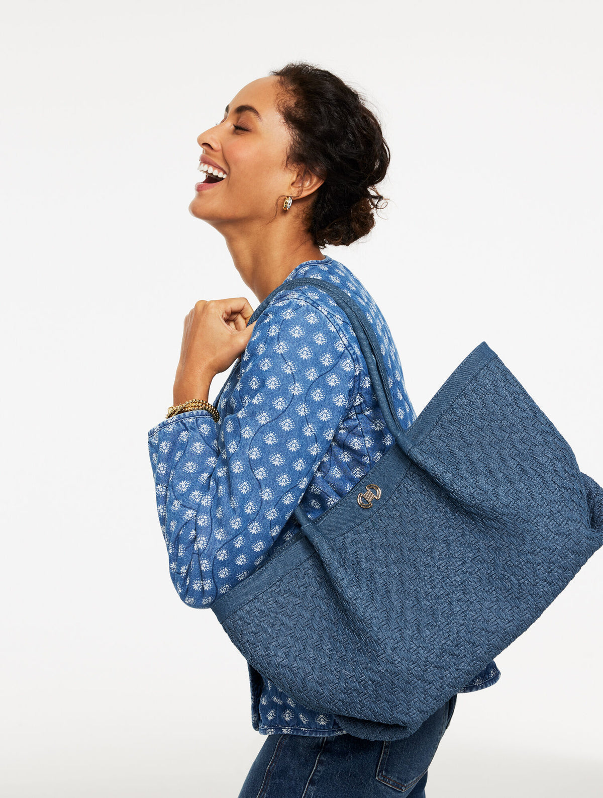 Talbots KATHARINE WOVEN DENIM TOTE