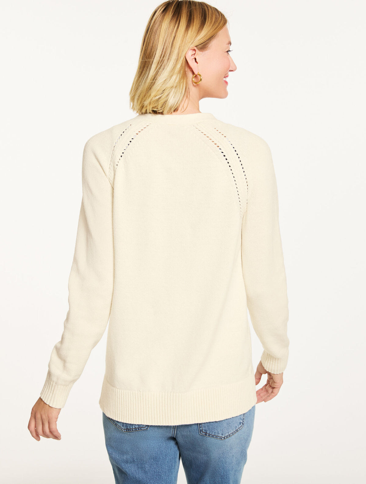 Talbots POINTELLE GIRLFRIEND CARDIGAN