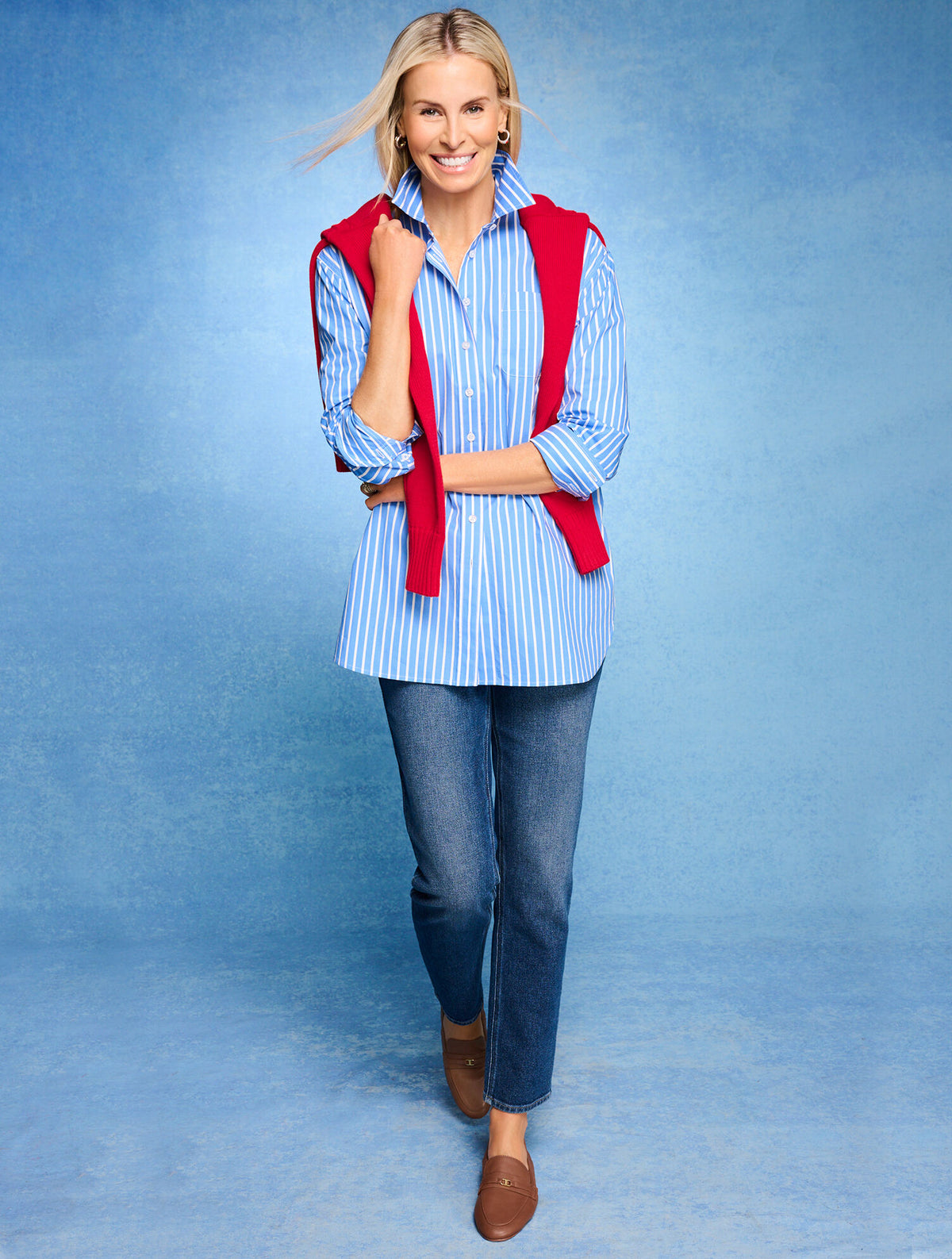 Talbots SLIM STRAIGHT ANKLE JEANS - LILIES WASH