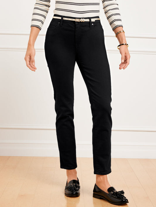Talbots SLIM ANKLE JEANS - BLACK - CURVY FIT