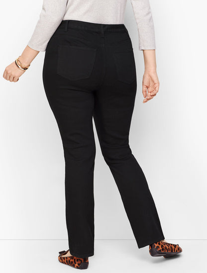 Talbots PLUS SIZE HIGH-WAIST STRAIGHT-LEG JEANS - BLACK