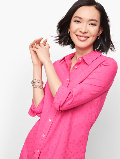 Talbots CLASSIC COTTON SHIRT - FLORAL DOT