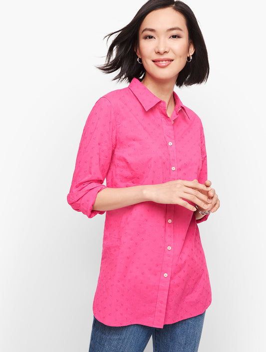 Talbots CLASSIC COTTON SHIRT - FLORAL DOT