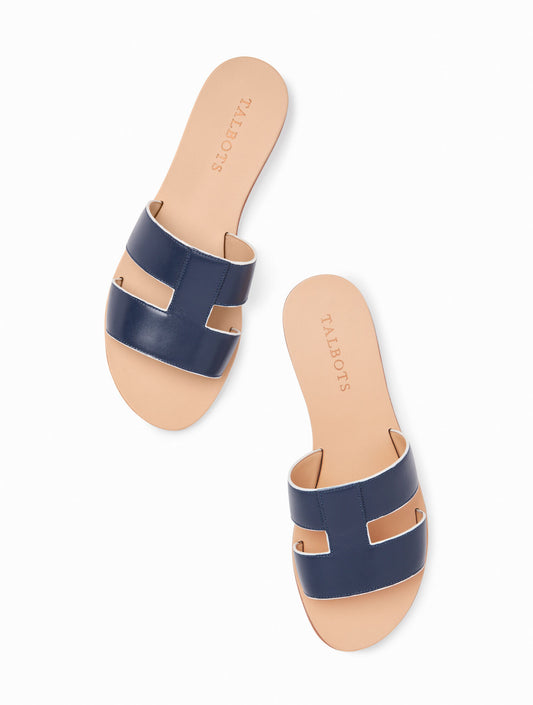 Talbots HANNAH VACHETTA LEATHER SLIDES